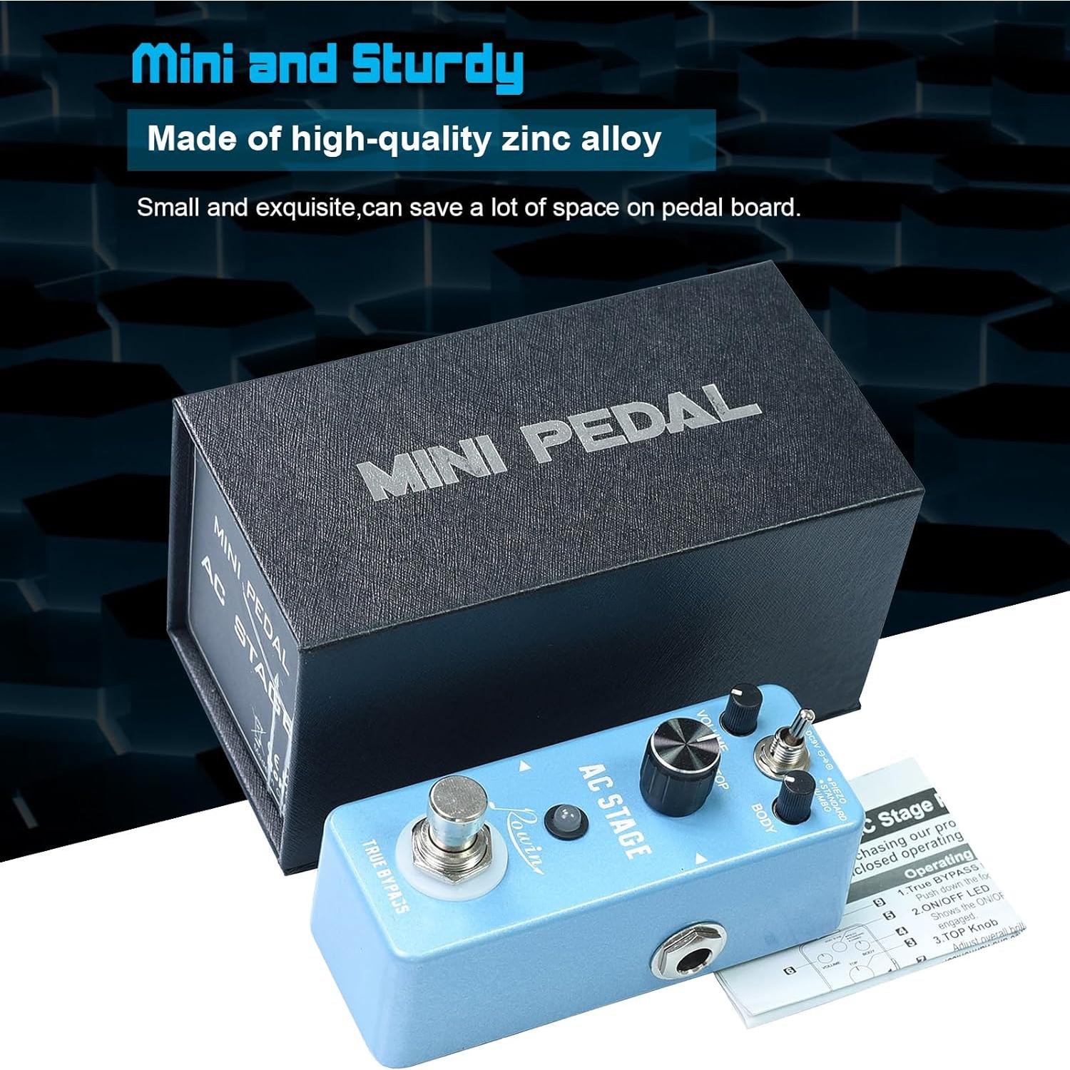 Simulador de Pedal de Guitarra Acústica Rowin AC Stage 3 Modos