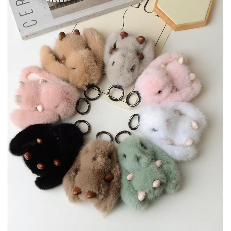 Llavero de Conejo de Peluche Marrón 11x6cm