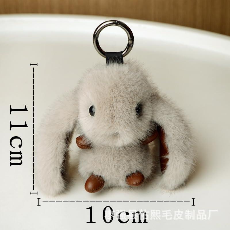 Llavero de Conejo de Peluche Marrón 11x6cm