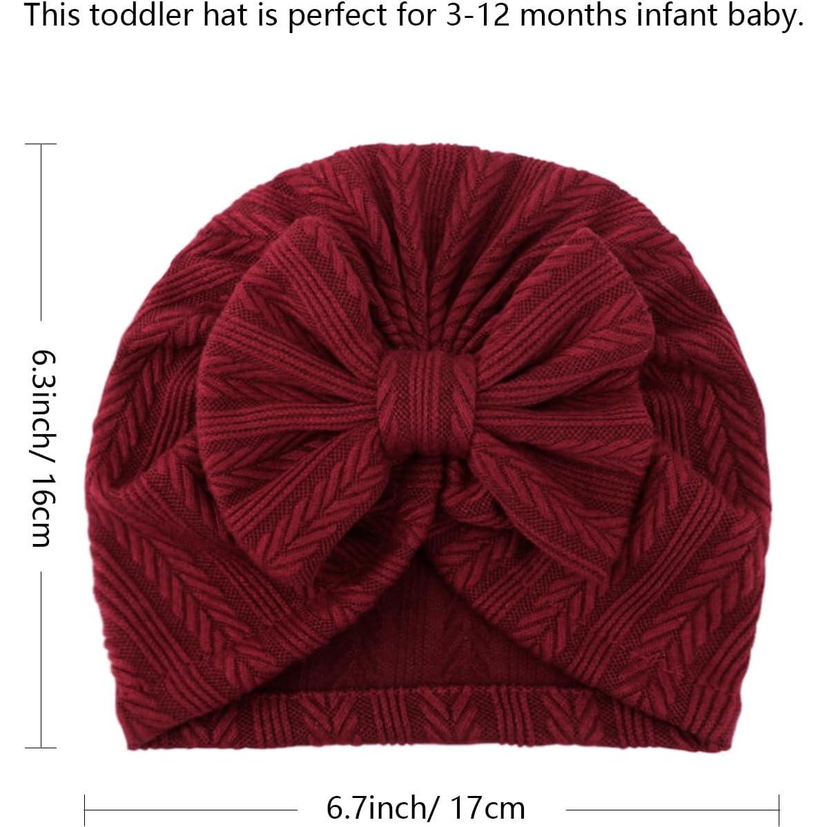 Gorros para Bebé Niña Recién Nacida AQOKKA con Lazo 3-12 Meses
