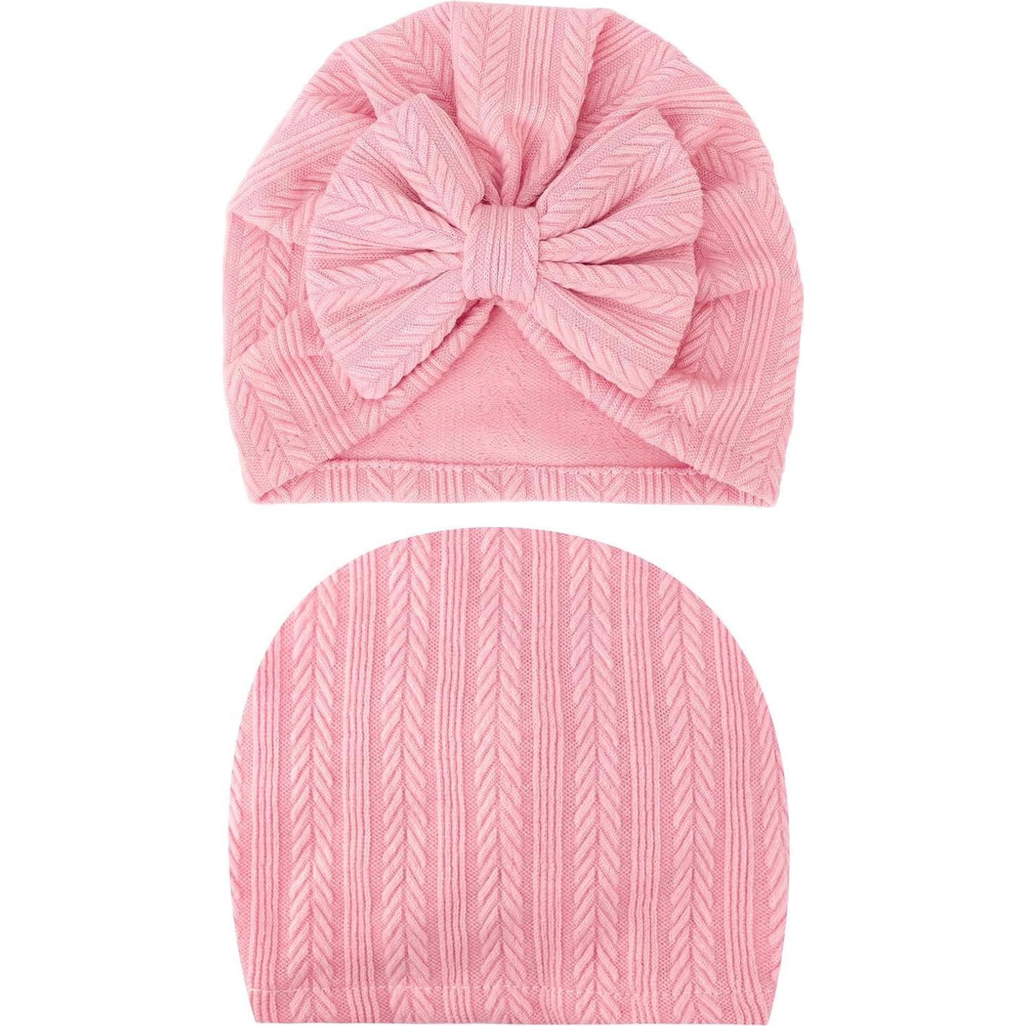 Gorros para Bebé Niña Recién Nacida AQOKKA con Lazo 3-12 Meses