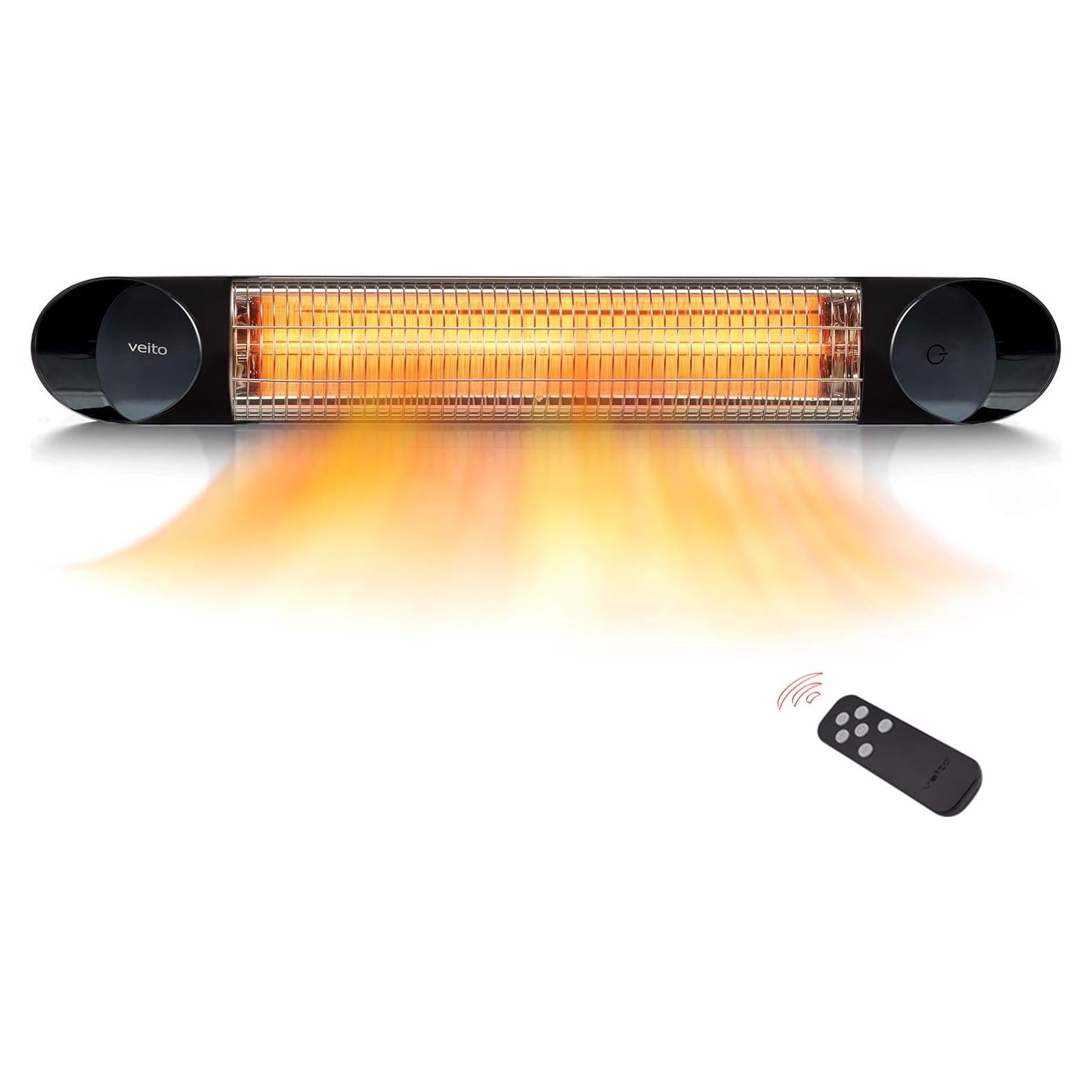 Calentador Infrarrojo Veito 1500W Negro - Eficiente y Silencioso