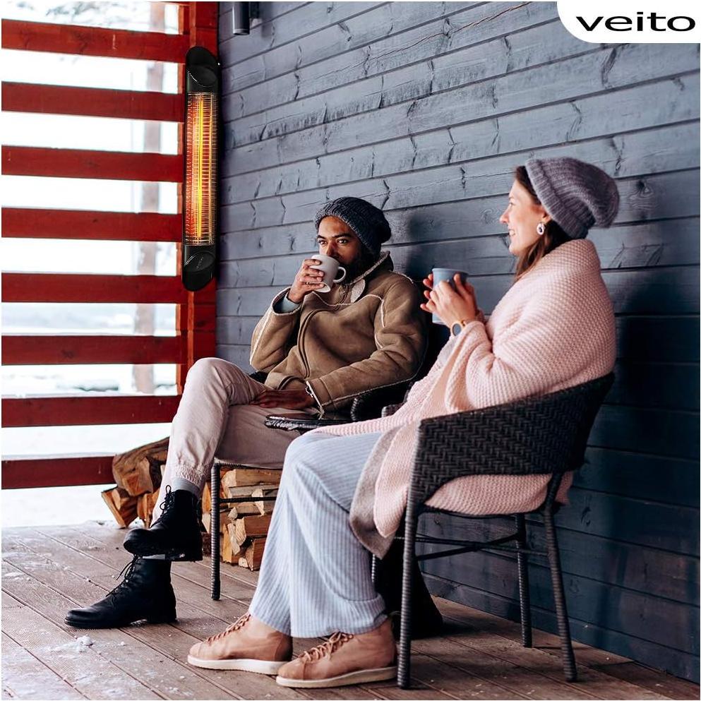 Calentador Infrarrojo Veito 1500W Negro - Eficiente y Silencioso