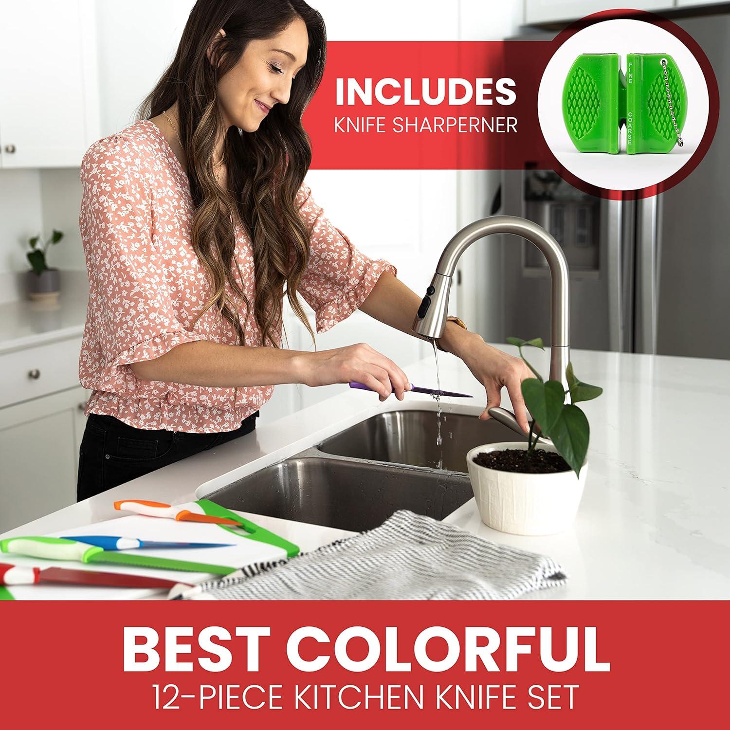 Juego de Cuchillos EatNeat 12 Piezas Acero Inoxidable Afilador