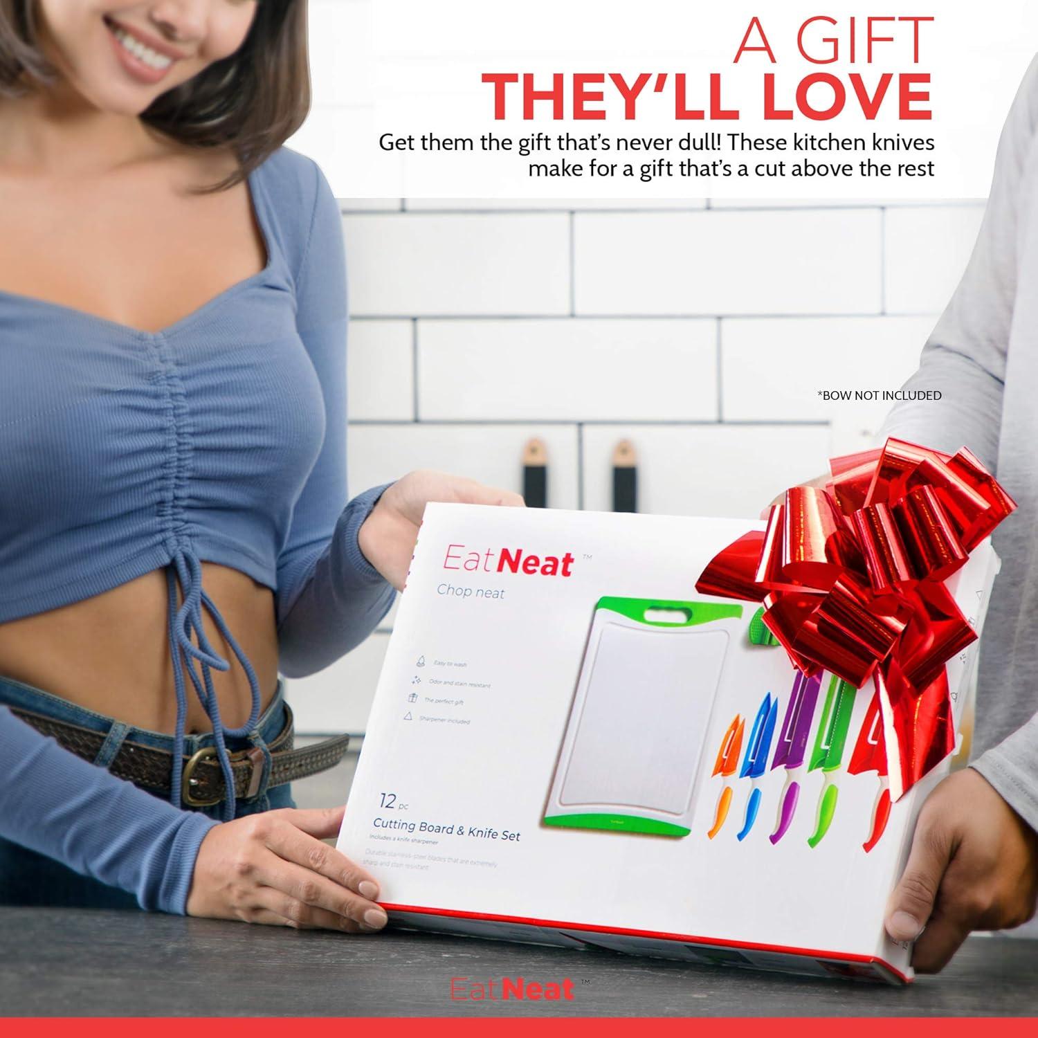 Juego de Cuchillos EatNeat 12 Piezas Acero Inoxidable Afilador