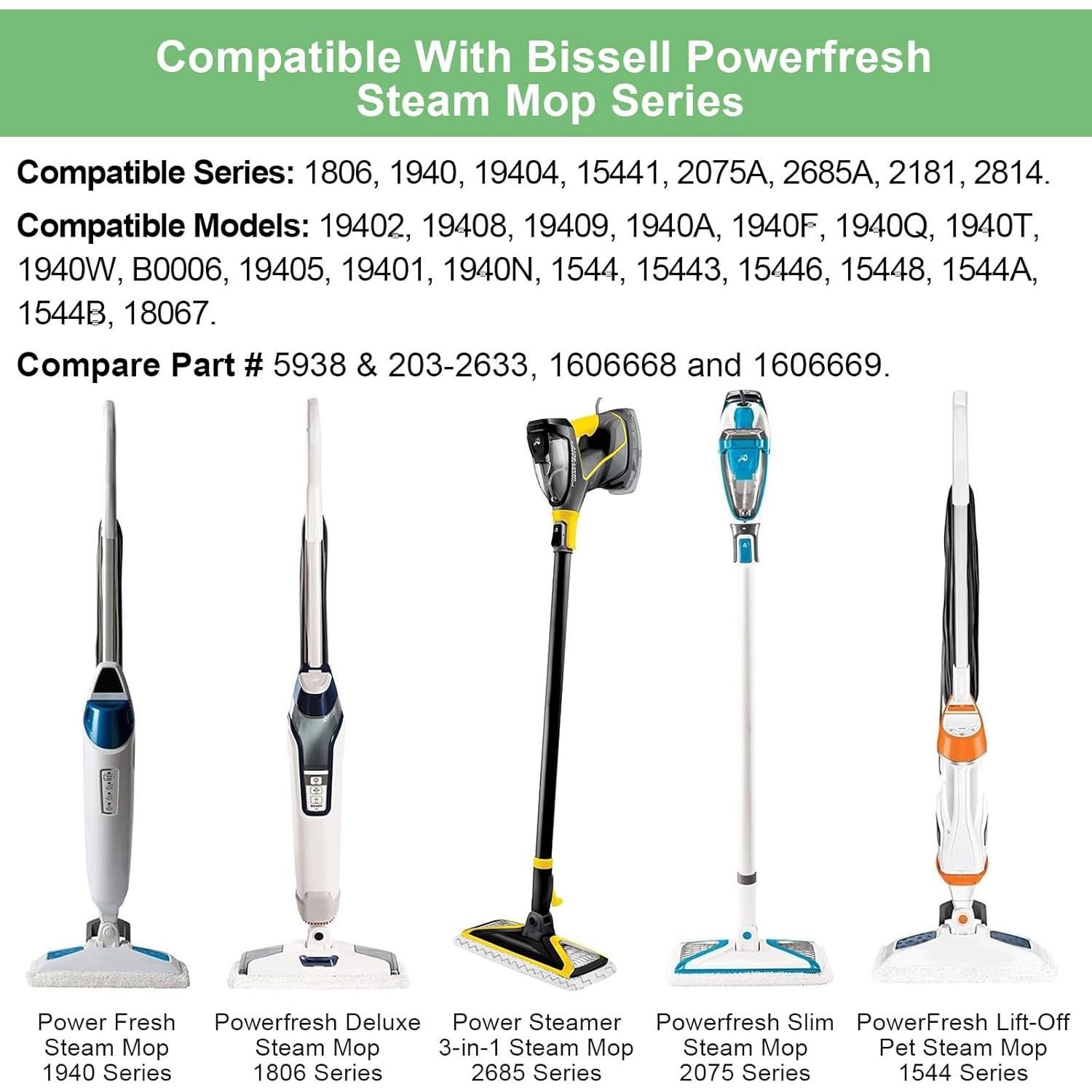 Paquete de 6 almohadillas de repuesto Bissell 1940 1806 2685A