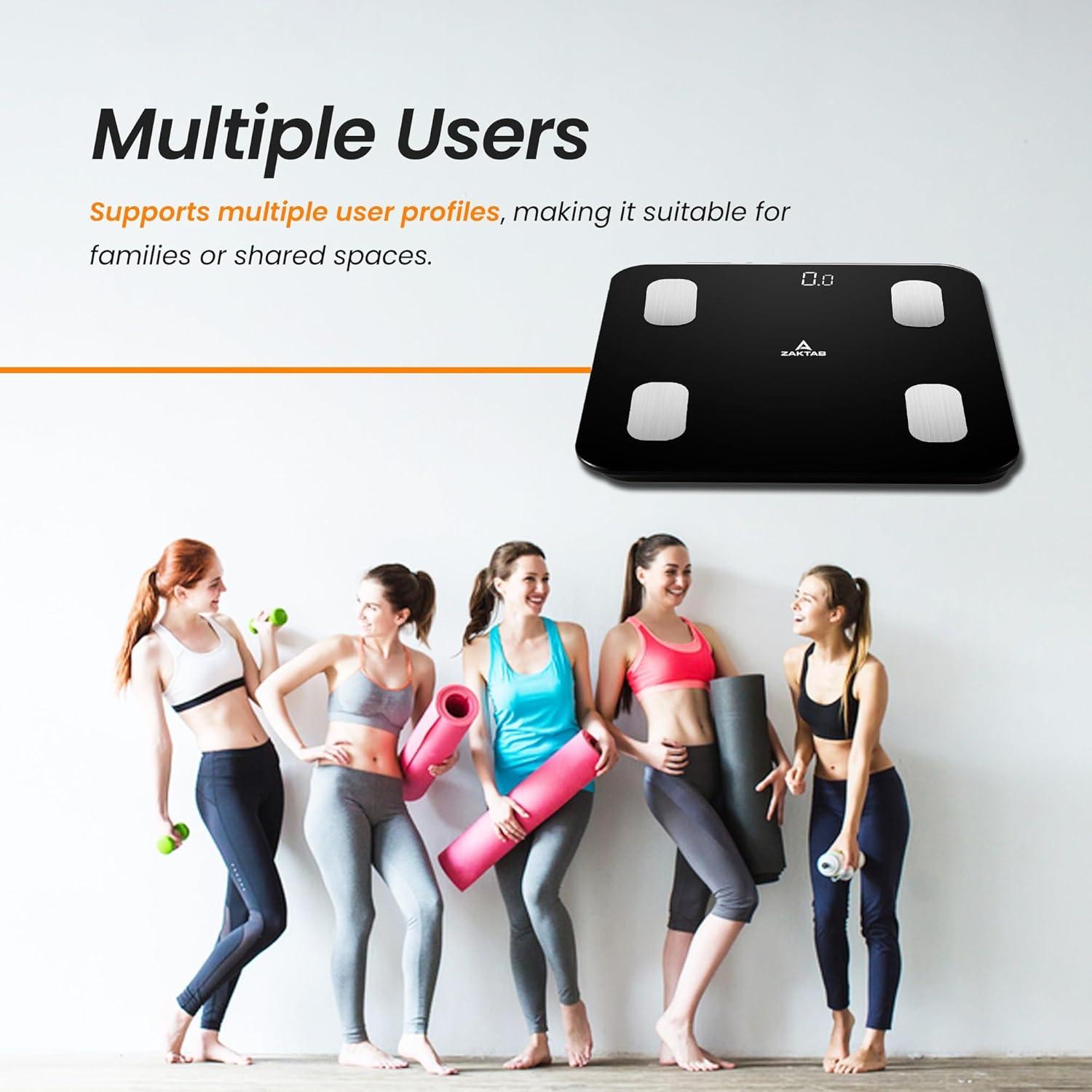 Báscula Digital ZAKTAB 180 kg con Análisis Corporal Bluetooth