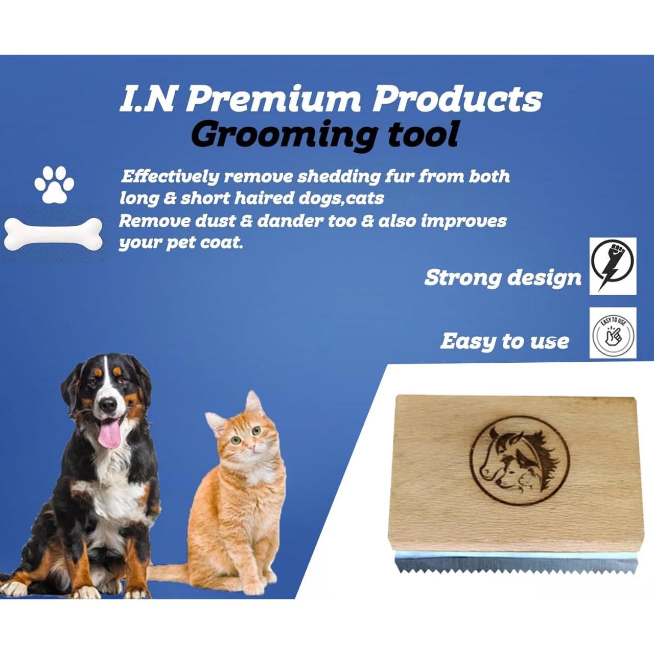 Cepillo Deshedding I.N PREMIUM para Gatos y Perros - 6.35 cm