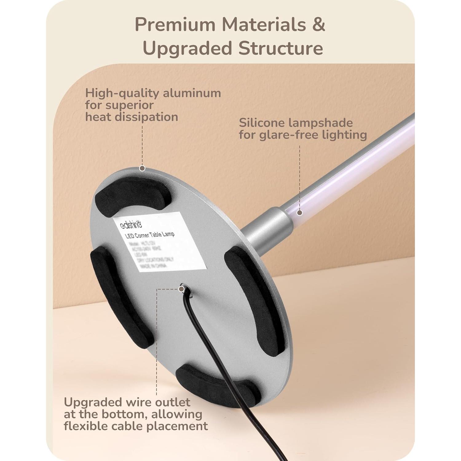 Lámpara de Mesa LED EDISHINE Plata 6W Regulable 3 Temperaturas