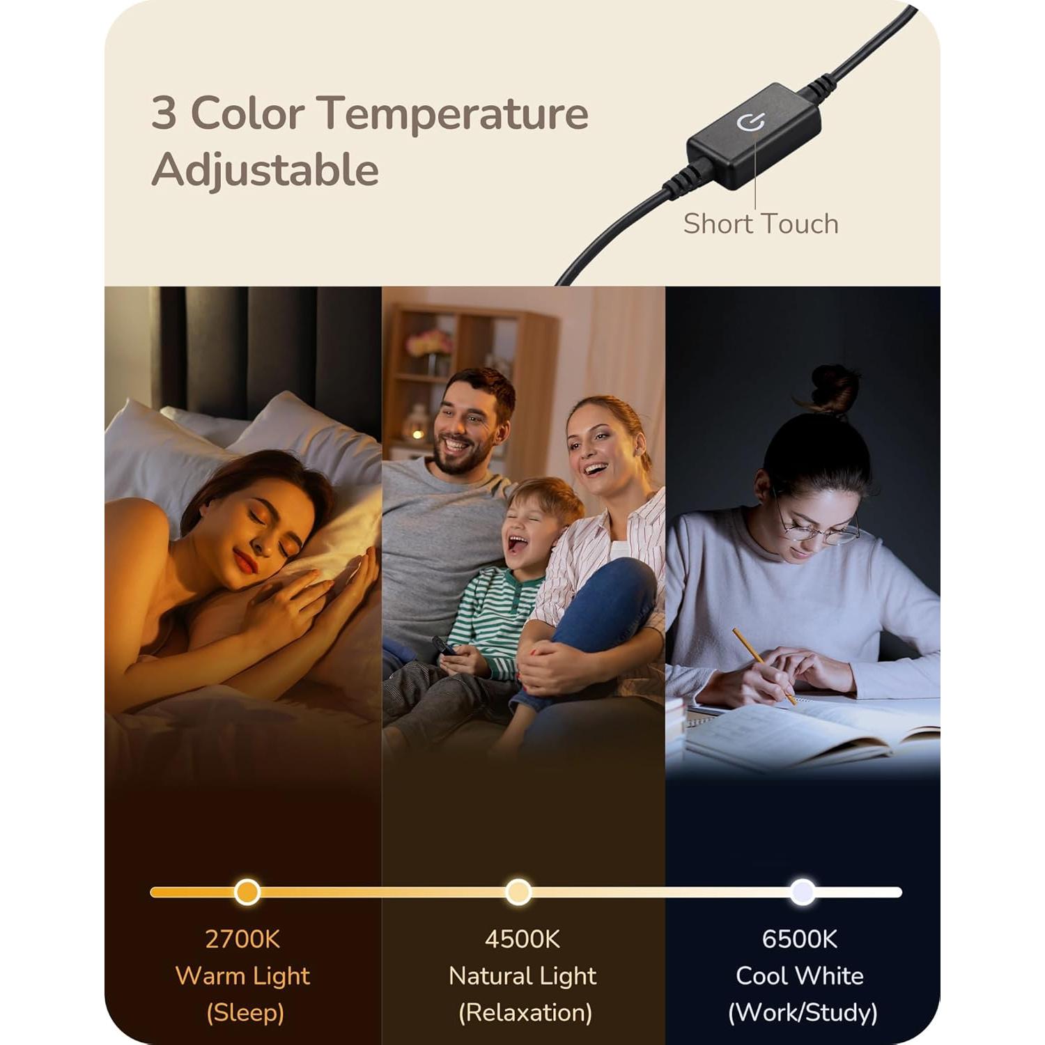 Lámpara de Mesa LED EDISHINE Plata 6W Regulable 3 Temperaturas