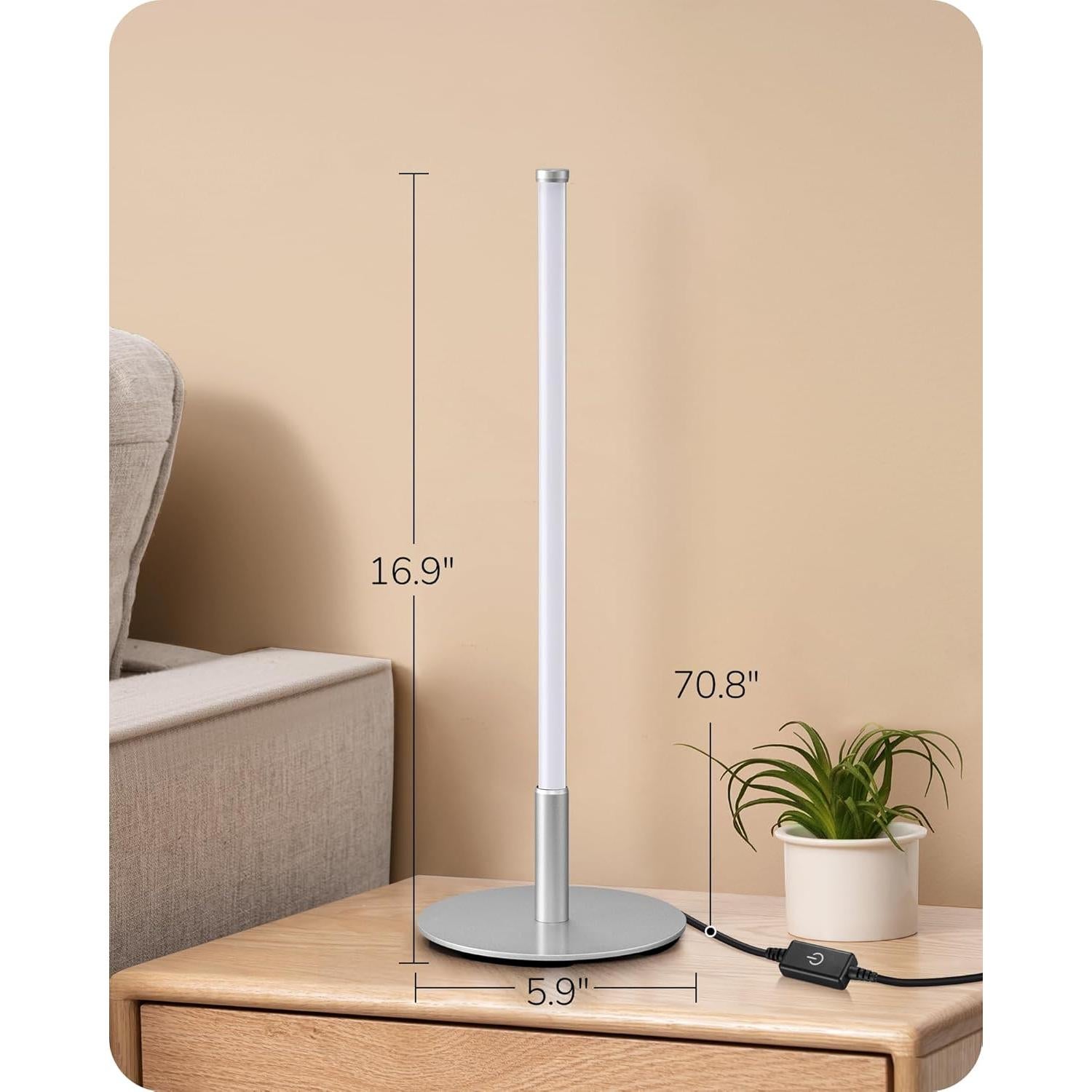 Lámpara de Mesa LED EDISHINE Plata 6W Regulable 3 Temperaturas