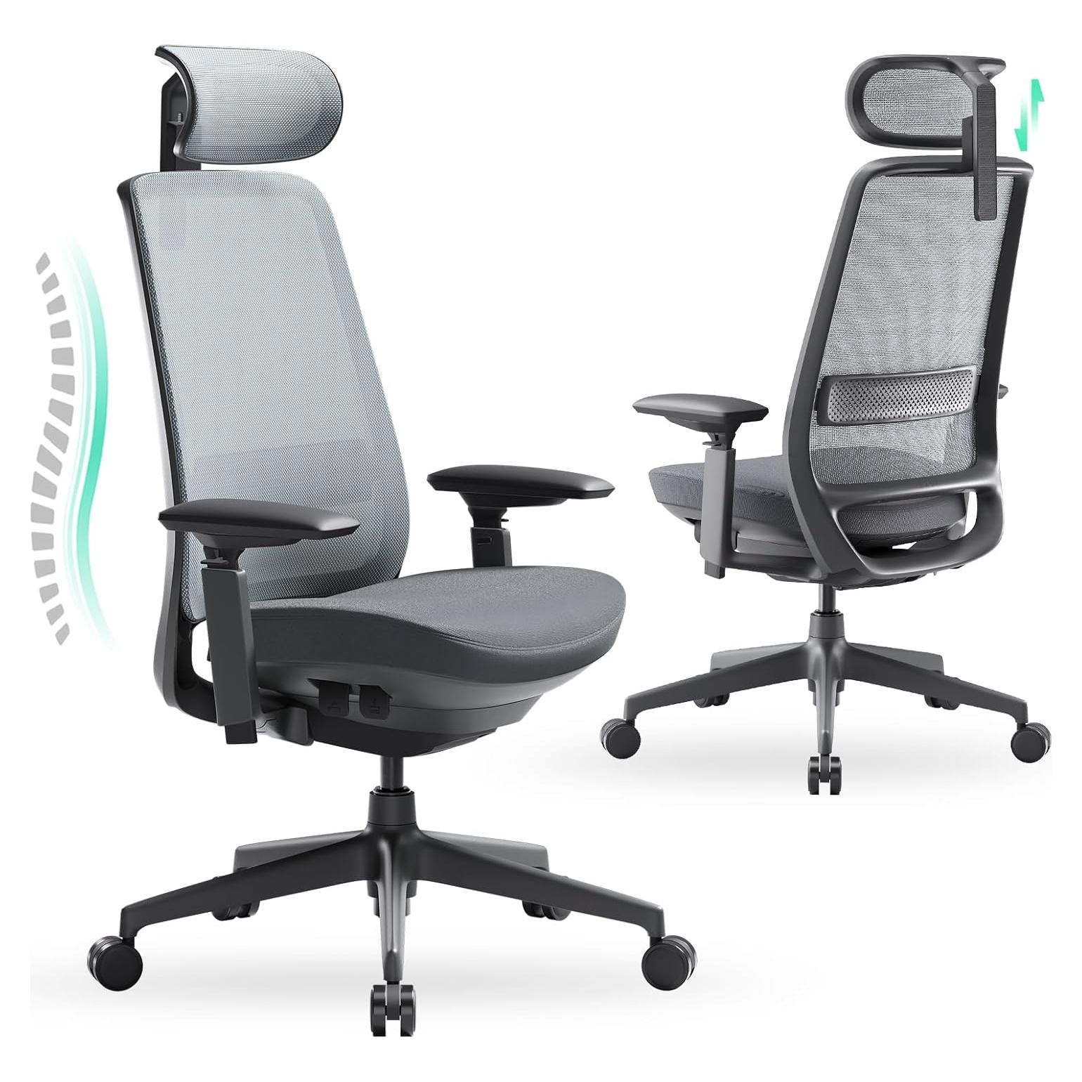 Silla de Oficina Ergonómica COLAMY MK con Soporte Lumbar y Reposacabezas Ajustable