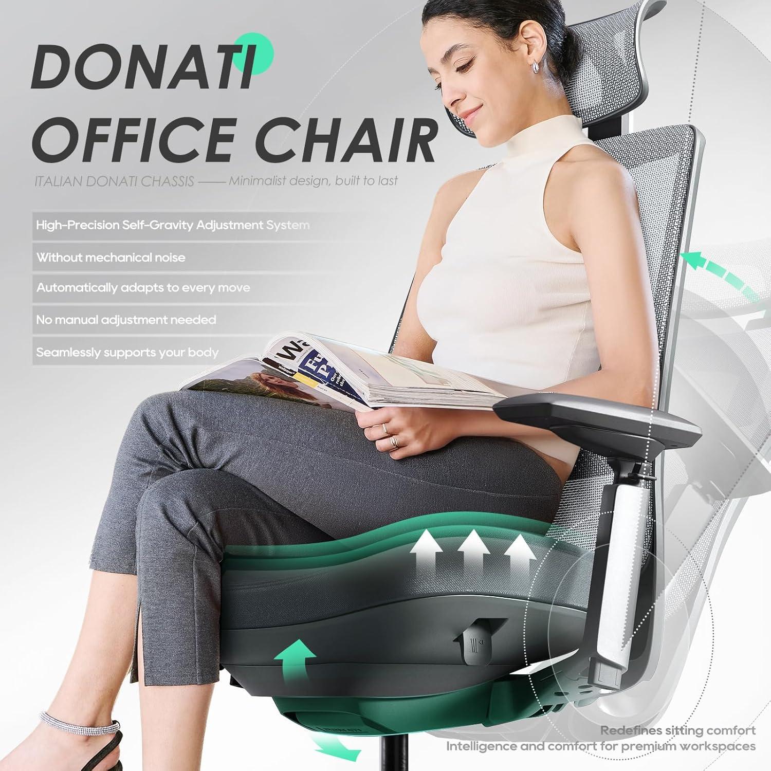 Silla de Oficina Ergonómica COLAMY MK con Soporte Lumbar y Reposacabezas Ajustable