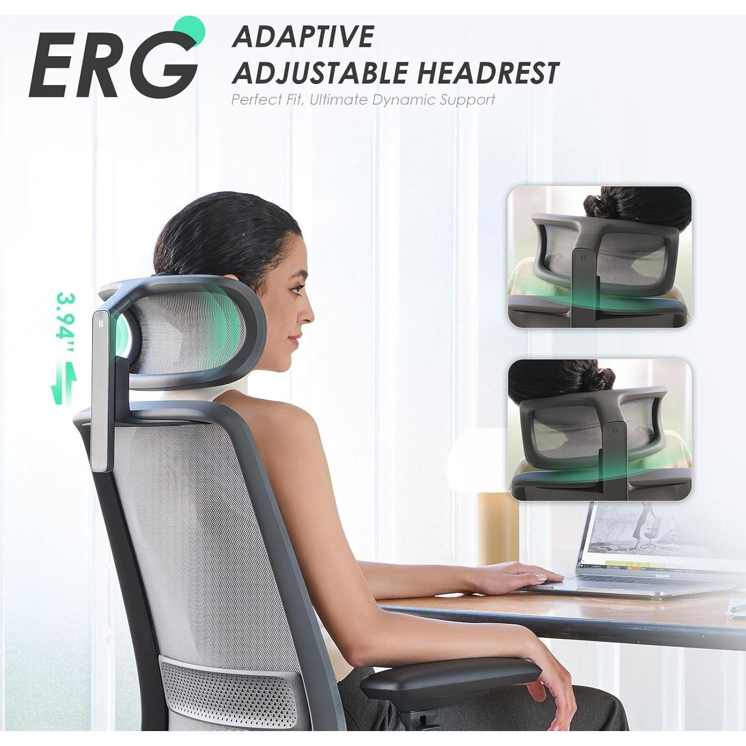 Silla de Oficina Ergonómica COLAMY MK con Soporte Lumbar y Reposacabezas Ajustable