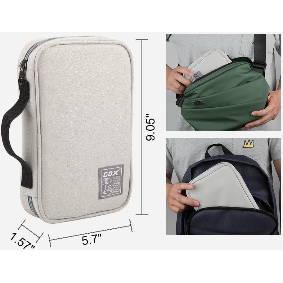 Organizador de Cables Gox Beige 23x14.5cm para Viaje