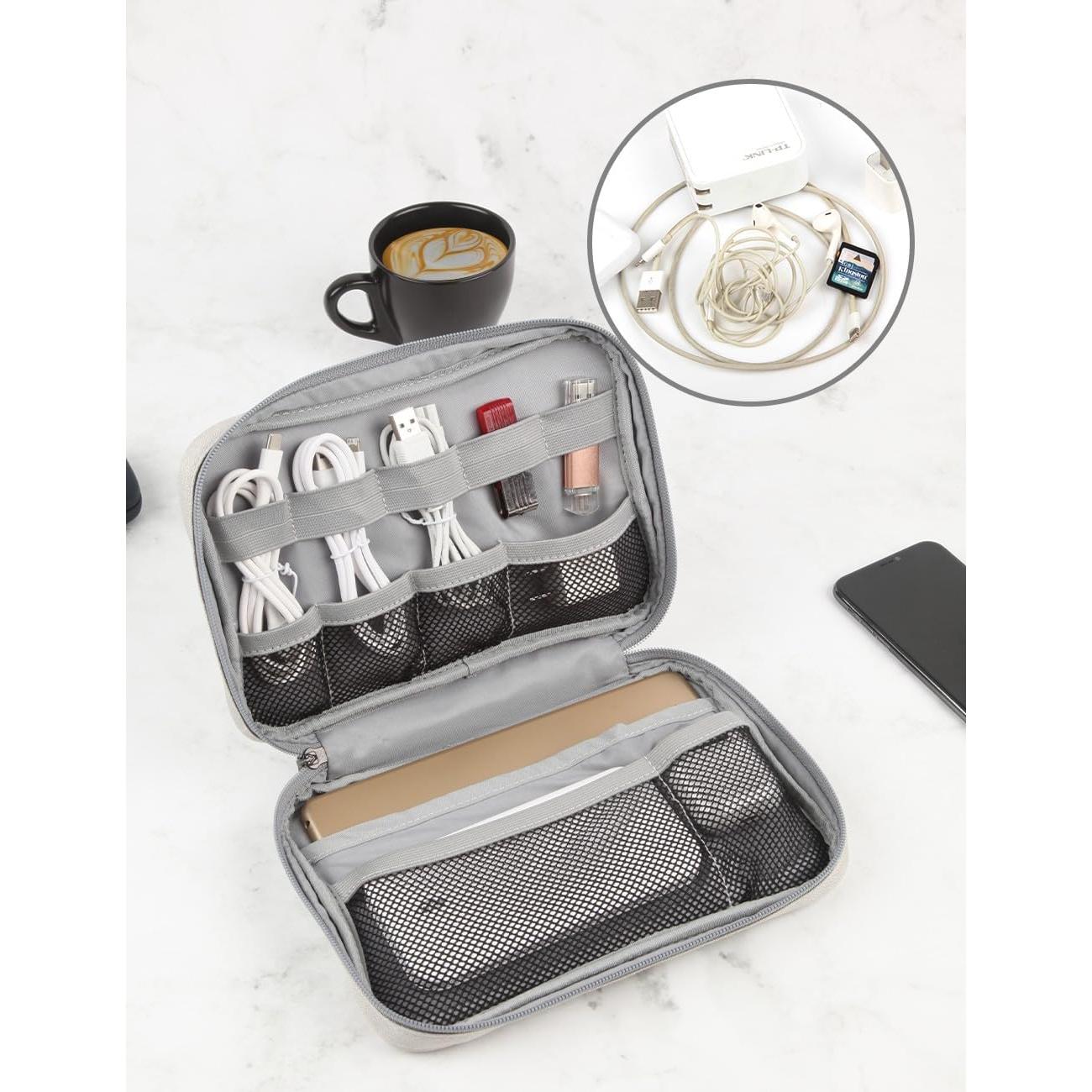 Organizador de Cables Gox Beige 23x14.5cm para Viaje