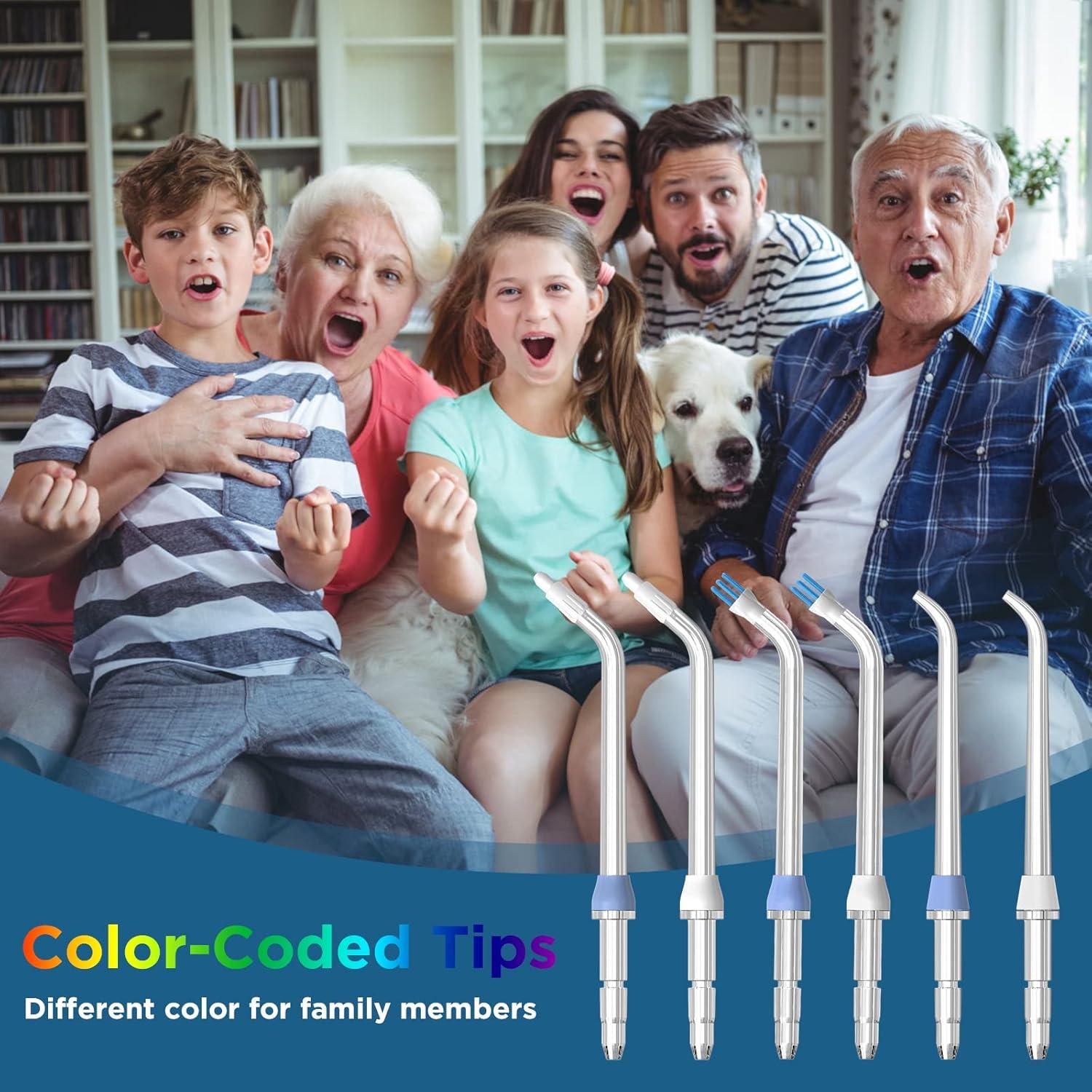 Cabezas de Reemplazo Waterpik - 6 Puntas Clásicas y Ortodónticas