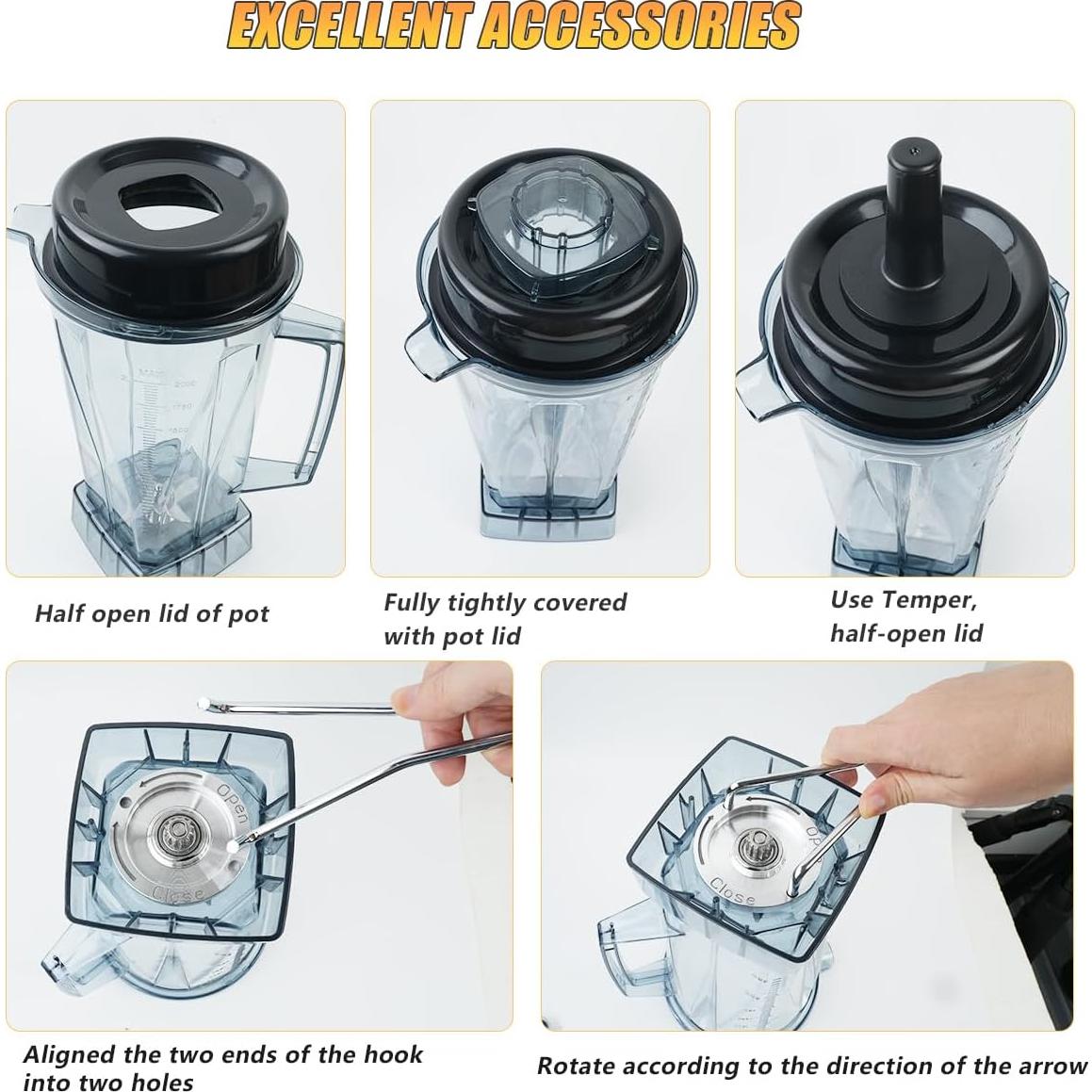 Jarra de Licuadora Vitamix 64oz Ecopandy con Tamper y Accesorios