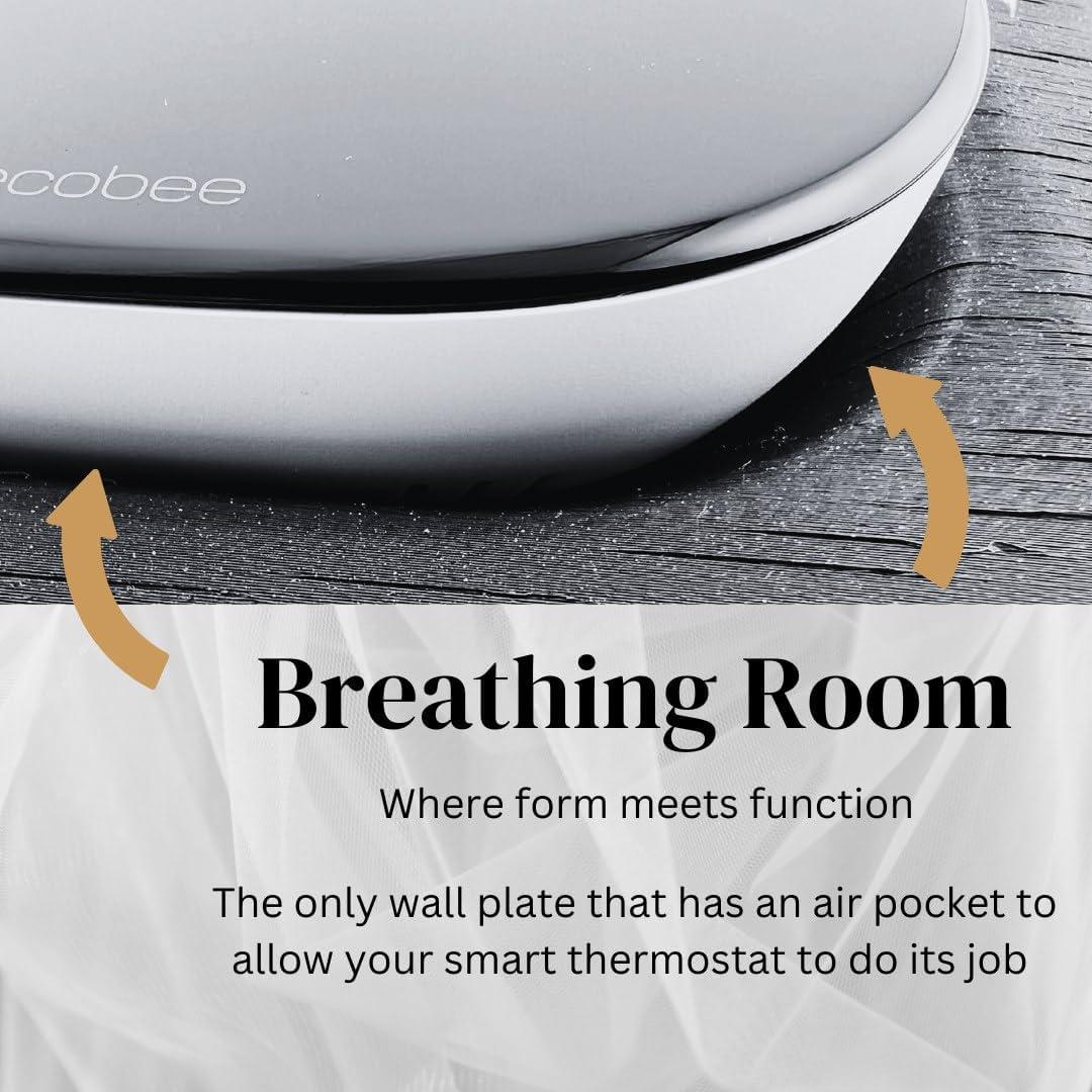 Placa de Pared Negra Onyx Adorna Uno para Termostato Ecobee