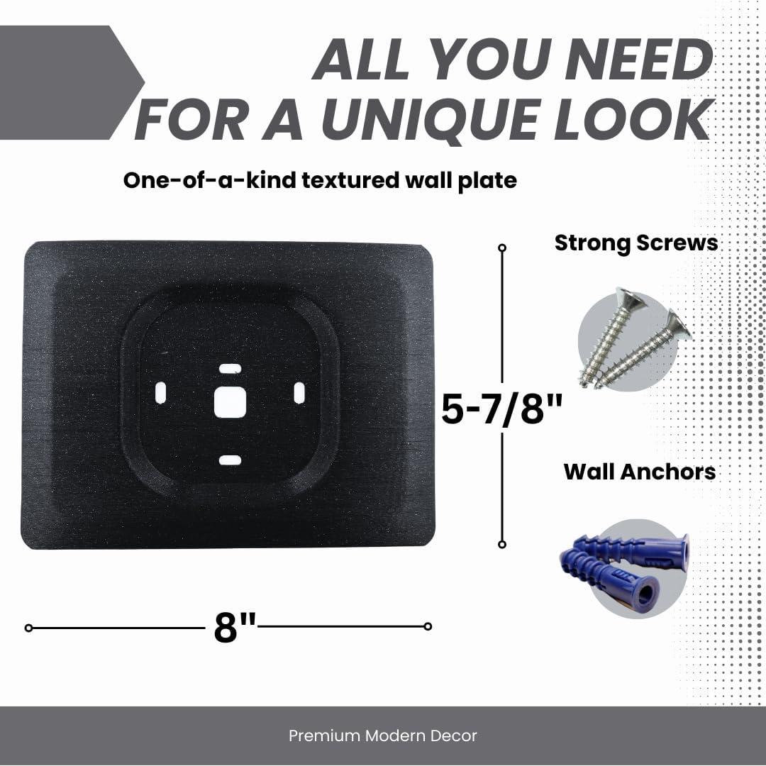 Placa de Pared Negra Onyx Adorna Uno para Termostato Ecobee