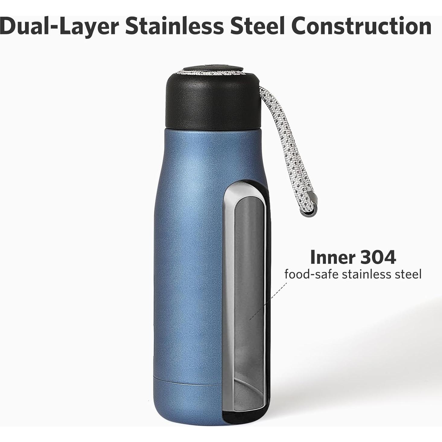 Botella de Agua Aislada Dusgut 12 oz Acero Inoxidable Azul