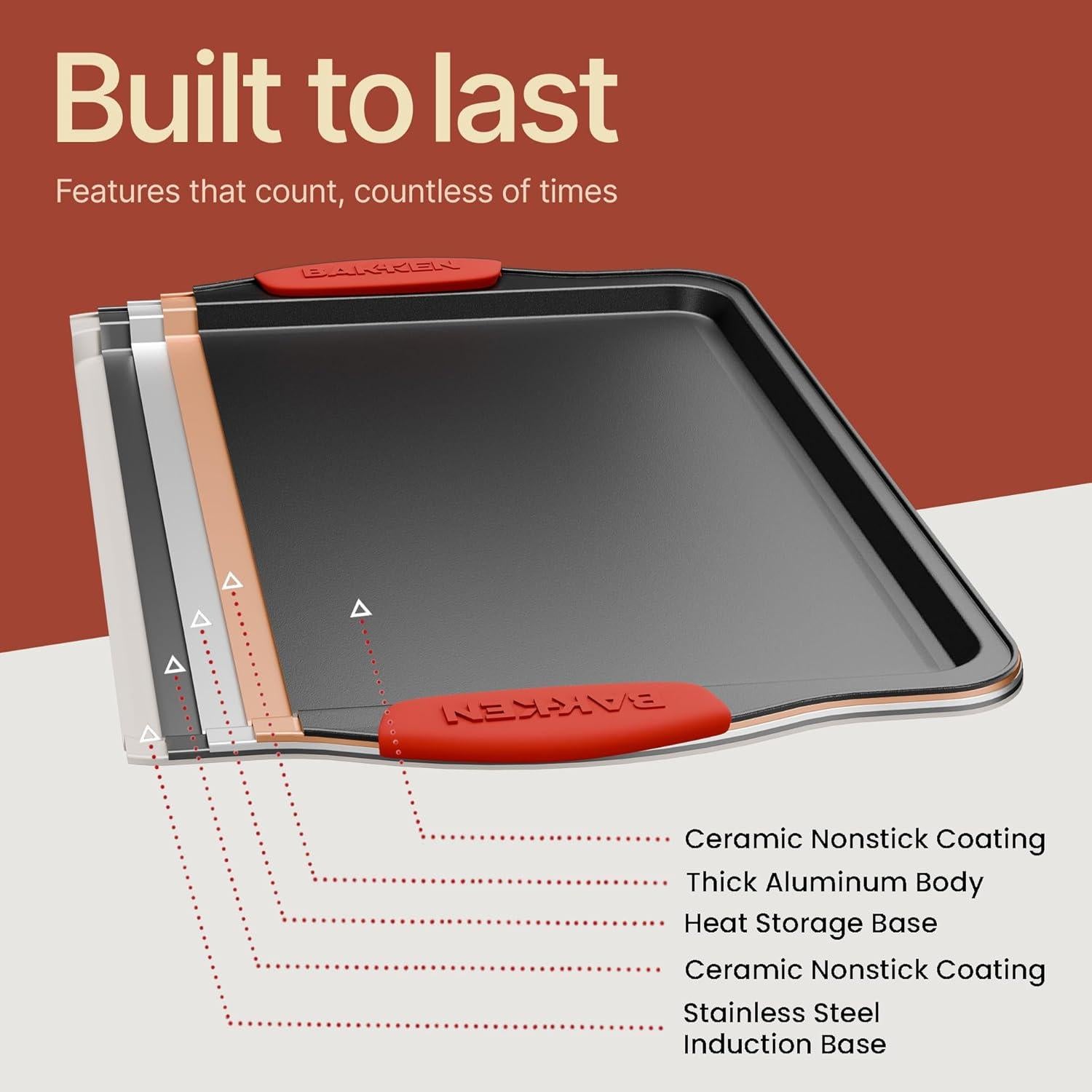 Juego de Bandejas para Hornear Bakken - 3 Piezas Antiadherentes