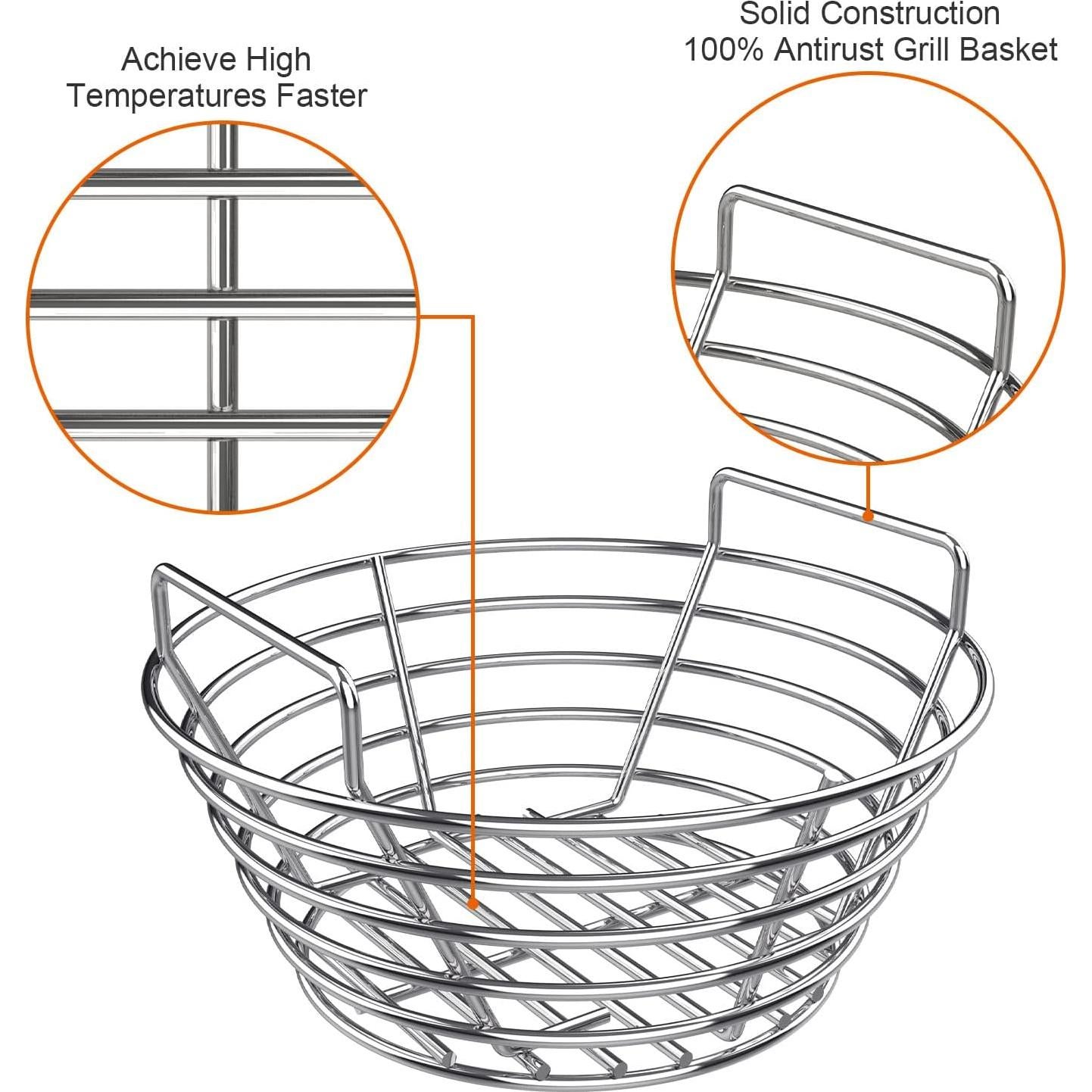 Cesta de cenizas de acero inoxidable DELSbbq para parrilla Big Green Egg