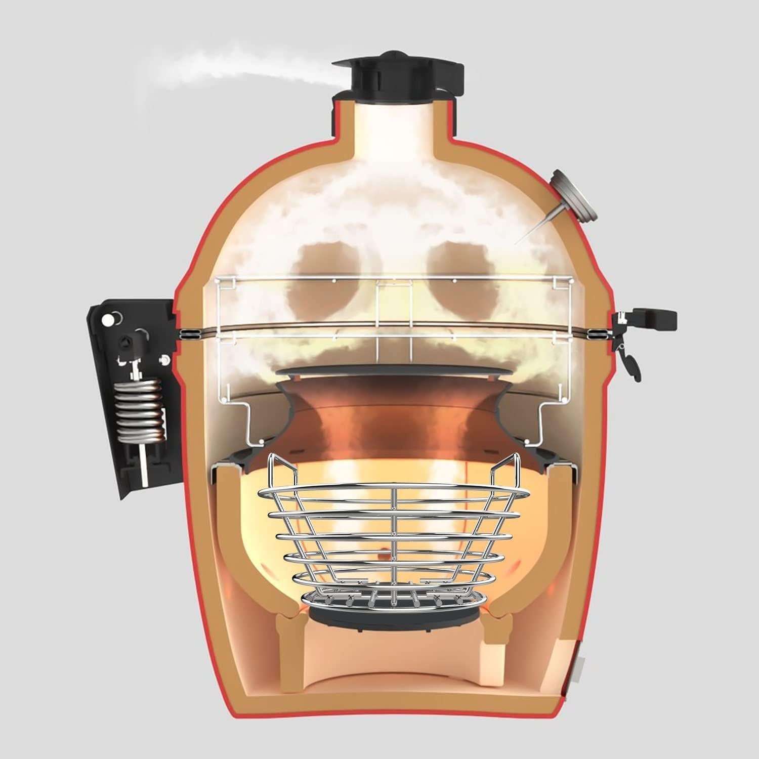 Cesta de cenizas de acero inoxidable DELSbbq para parrilla Big Green Egg