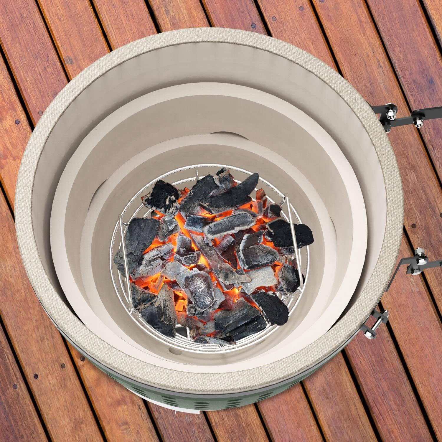 Cesta de cenizas de acero inoxidable DELSbbq para parrilla Big Green Egg