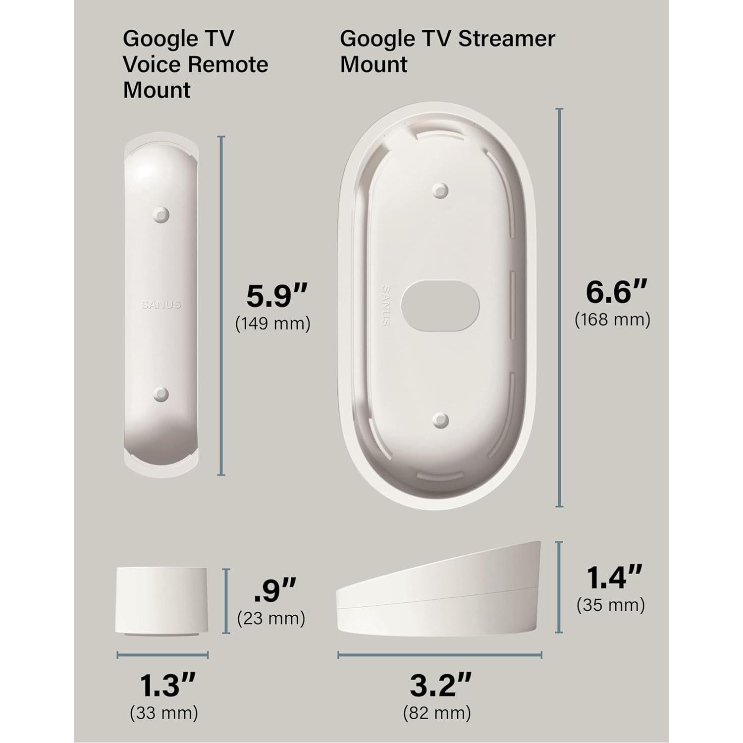 Kit de Montaje Sanus para Google TV Streamer 4K y Control Remoto