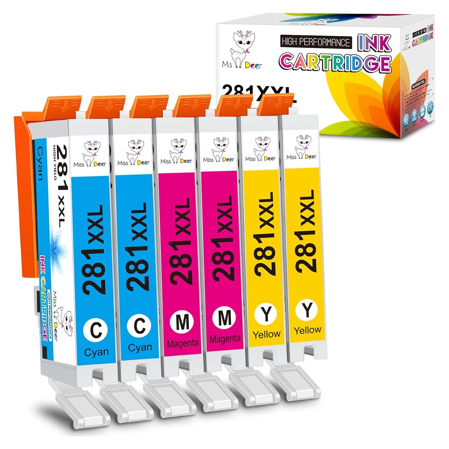 Cartuchos de Tinta Miss Deer CLI-281 XXL Cian/Magenta/Amarillo