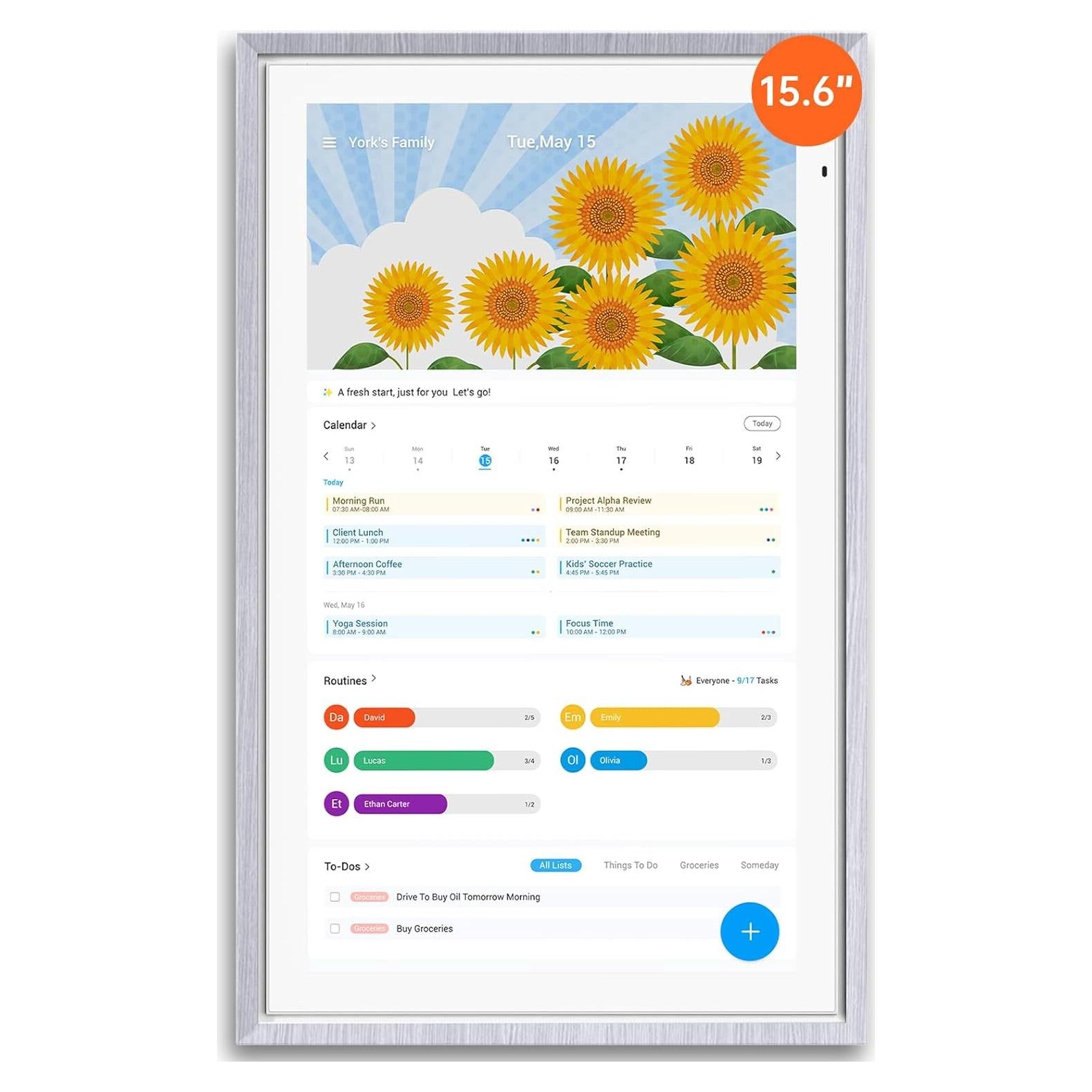 Calendario Digital ApoloSign 15.6" Madera Gris con Google Play