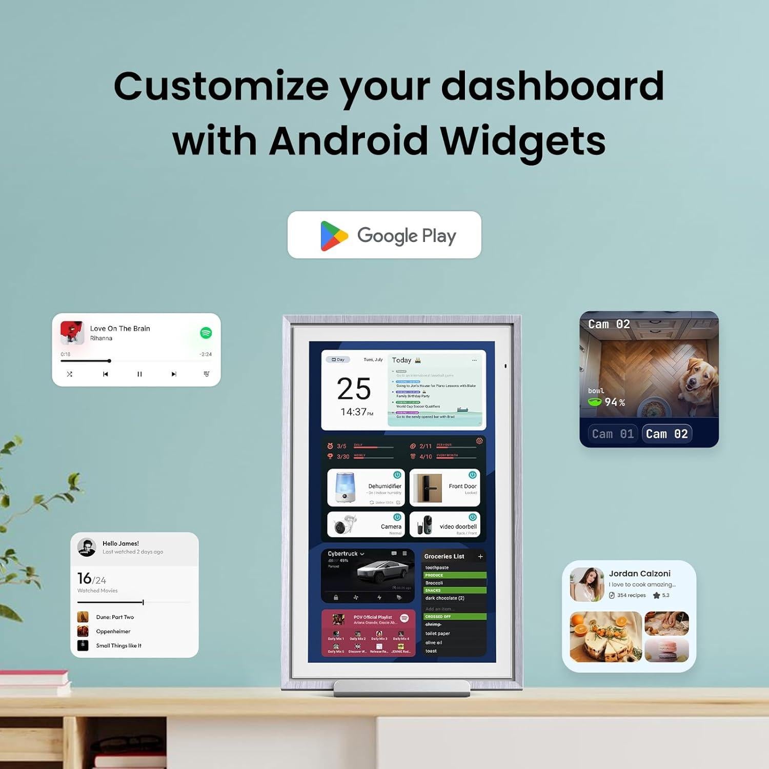 Calendario Digital ApoloSign 15.6" Madera Gris con Google Play