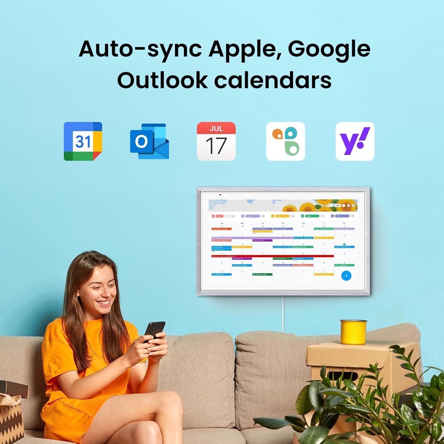 Calendario Digital ApoloSign 15.6" Madera Gris con Google Play