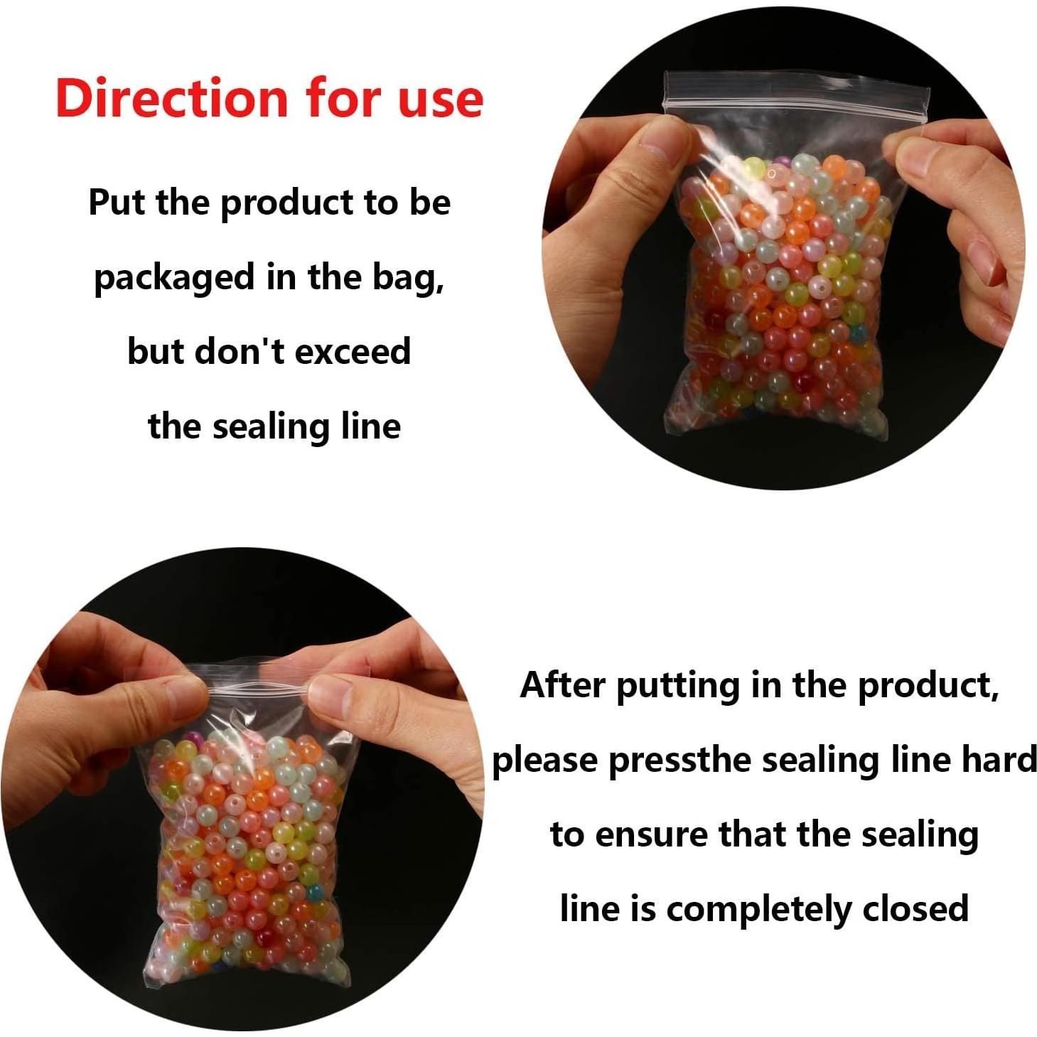 500 Mini Bolsas Plásticas con Cierre RKZCT 5x5 cm Transparentes