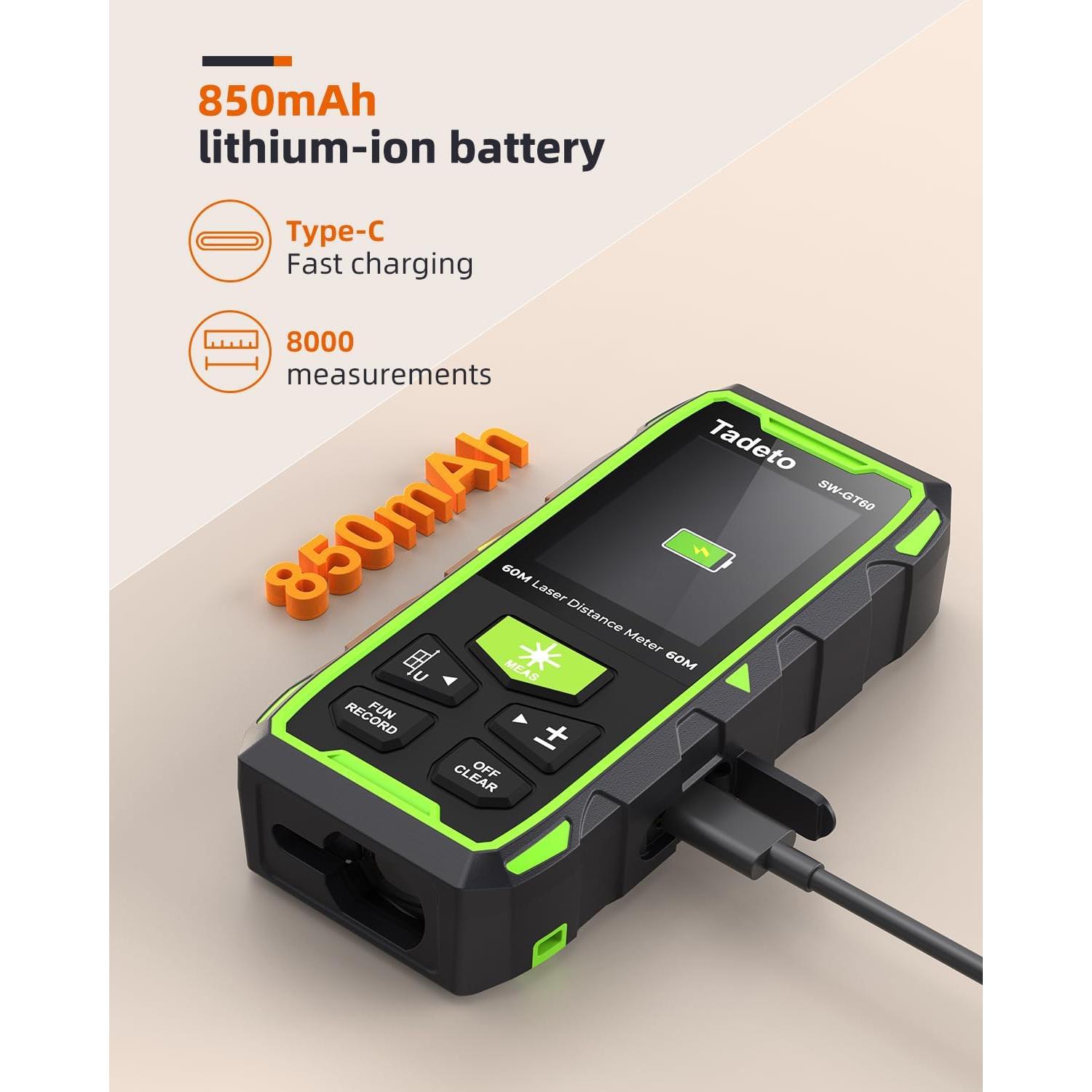 Medidor Láser Dual Tadeto SW-GT60 120M Pantalla LCD