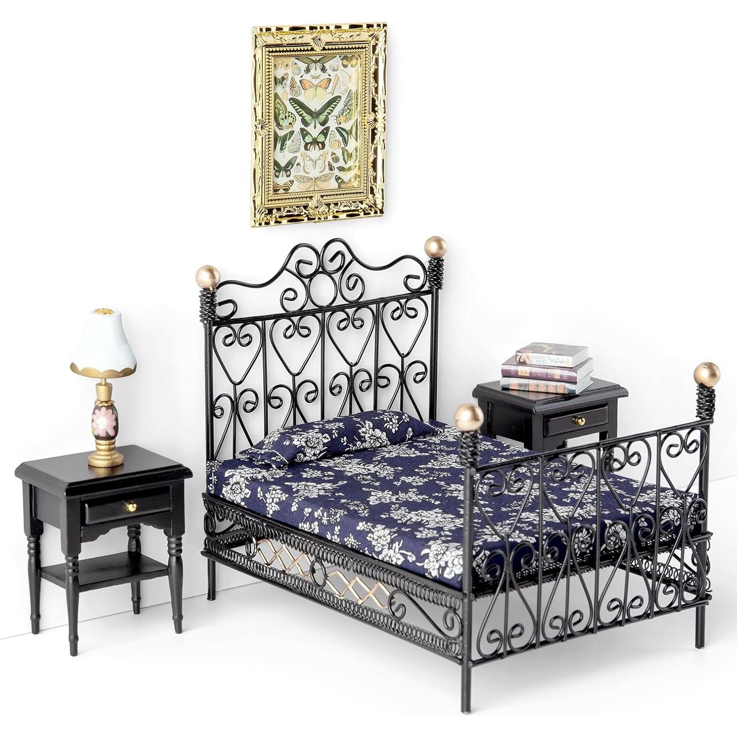 Juego de Muebles de Dormitorio para Casa de Muñecas 1:12 Minamzee