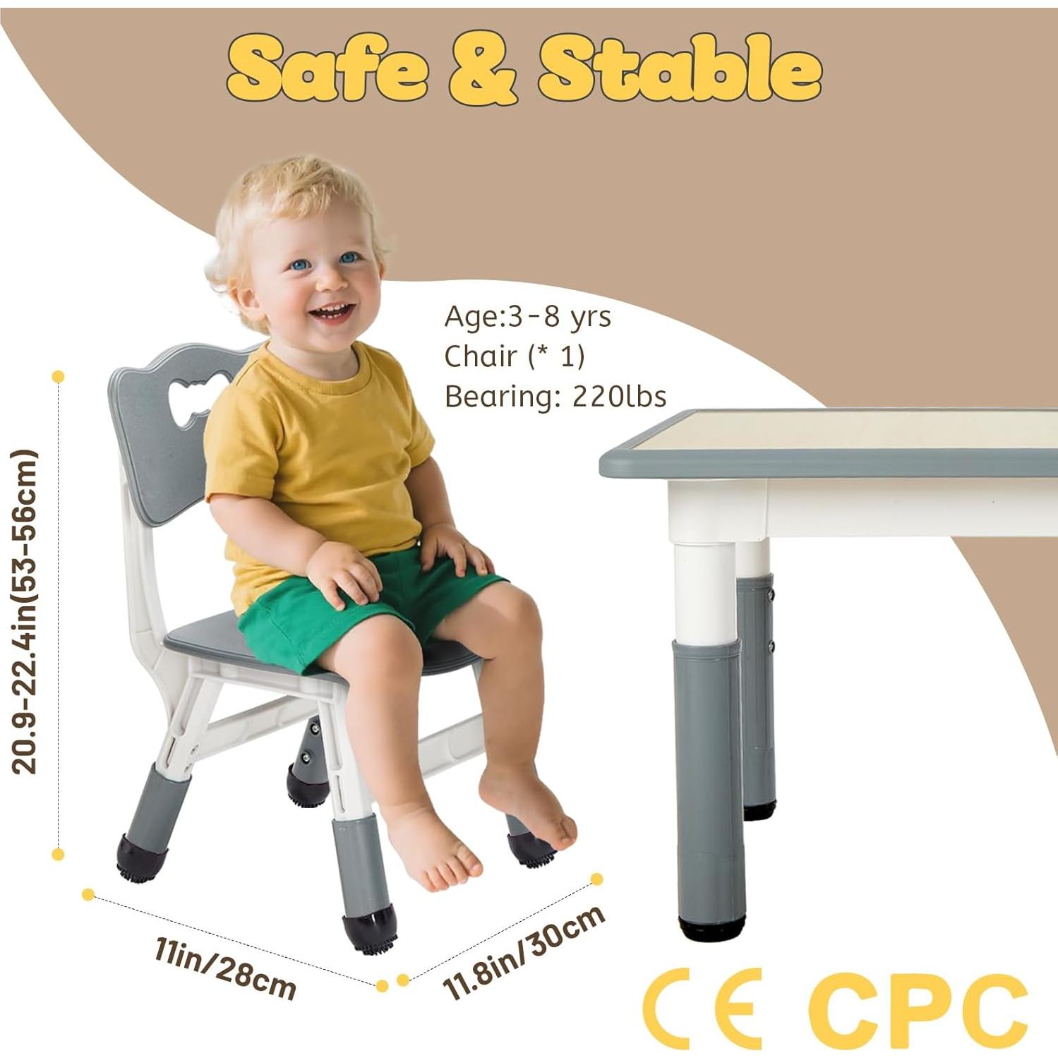 Silla Ajustable para Niños FUNLIO Gris 3 Niveles 100kg