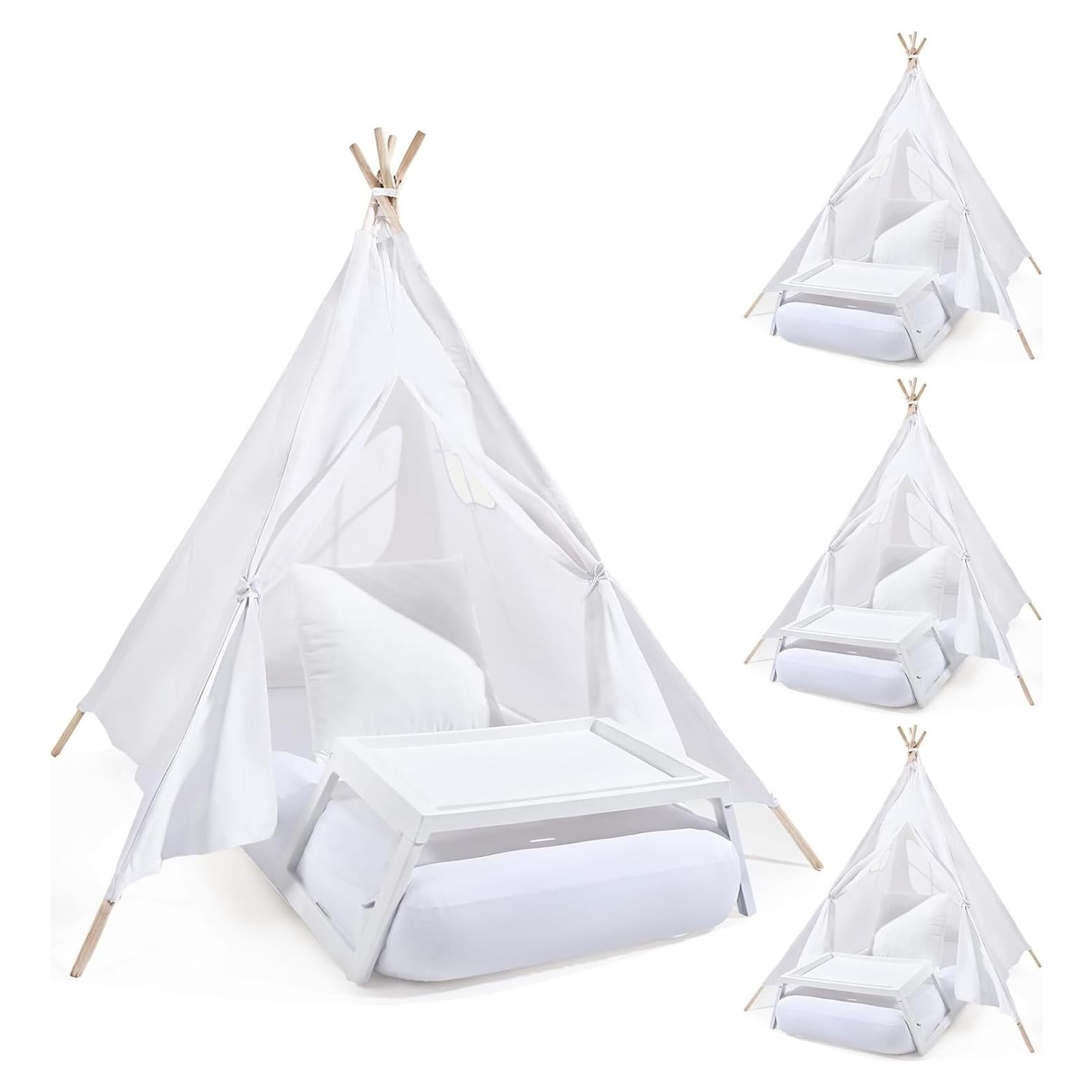 Juego de Tienda Teepee Wesnoy 4 Piezas con Colchón Inflable