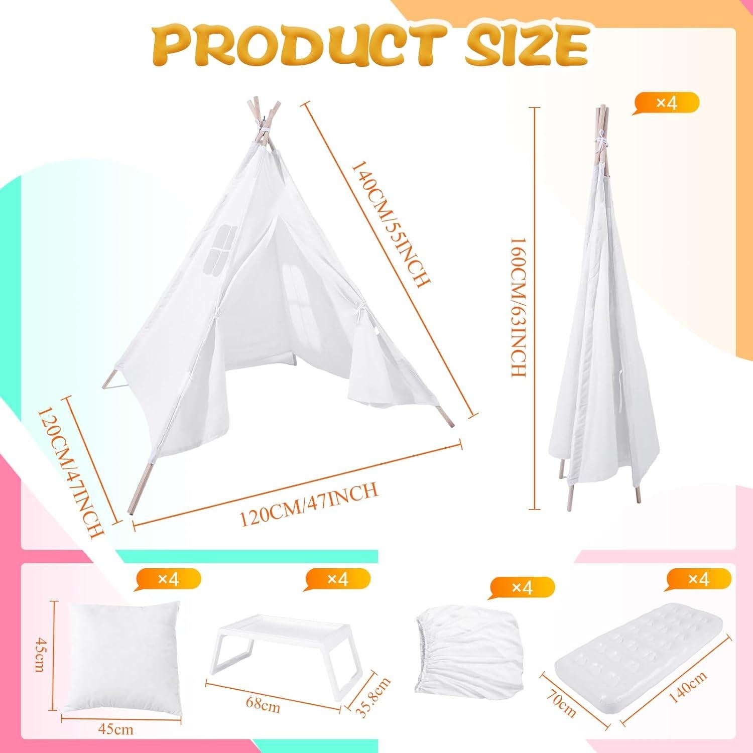 Juego de Tienda Teepee Wesnoy 4 Piezas con Colchón Inflable