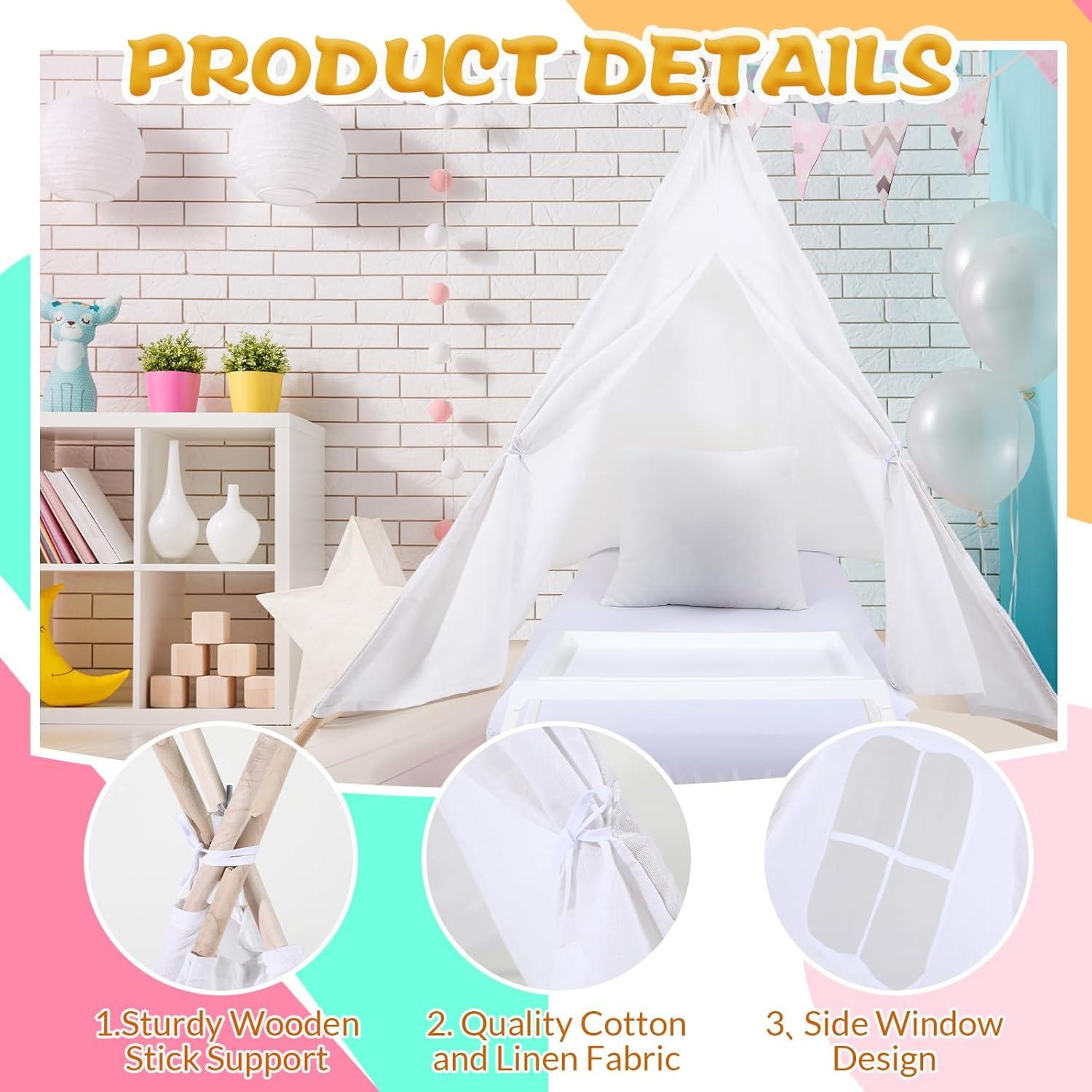 Juego de Tienda Teepee Wesnoy 4 Piezas con Colchón Inflable