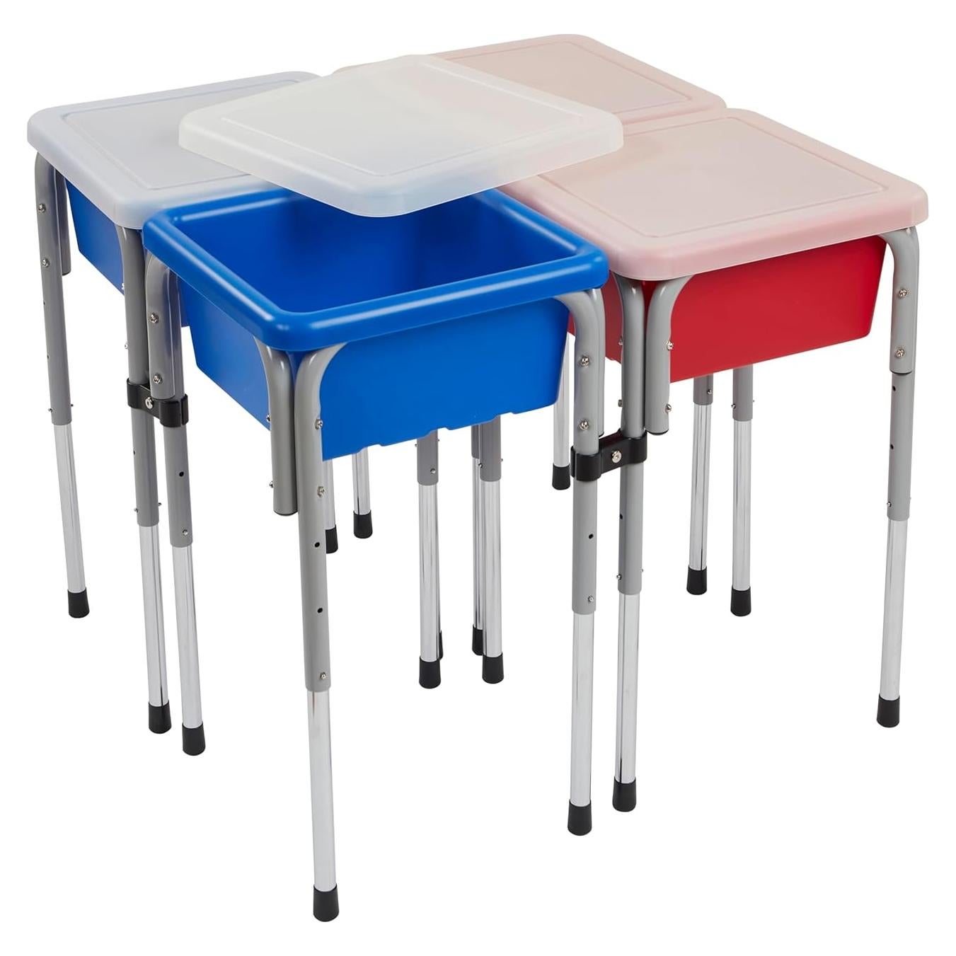 Mesa de Juego Sensorial ECR4Kids Ajustable 3 Alturas Azul/Rojo