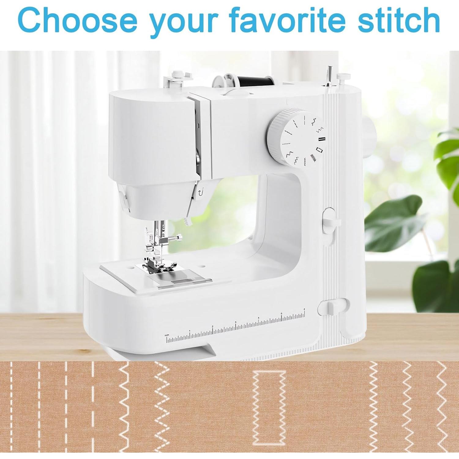 Máquina de Coser Mini TE56965 Blanca con Luz LED y 12 Puntadas