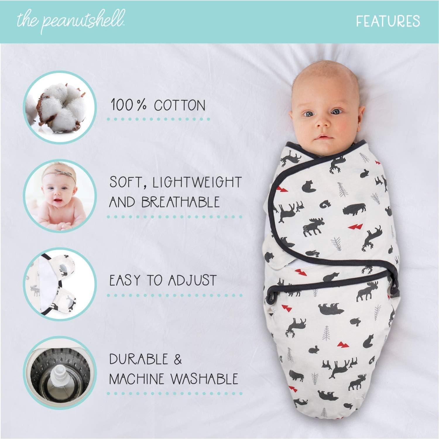Conjunto de 3 Mantitas Swaddle The Peanutshell - Bosque Rojo
