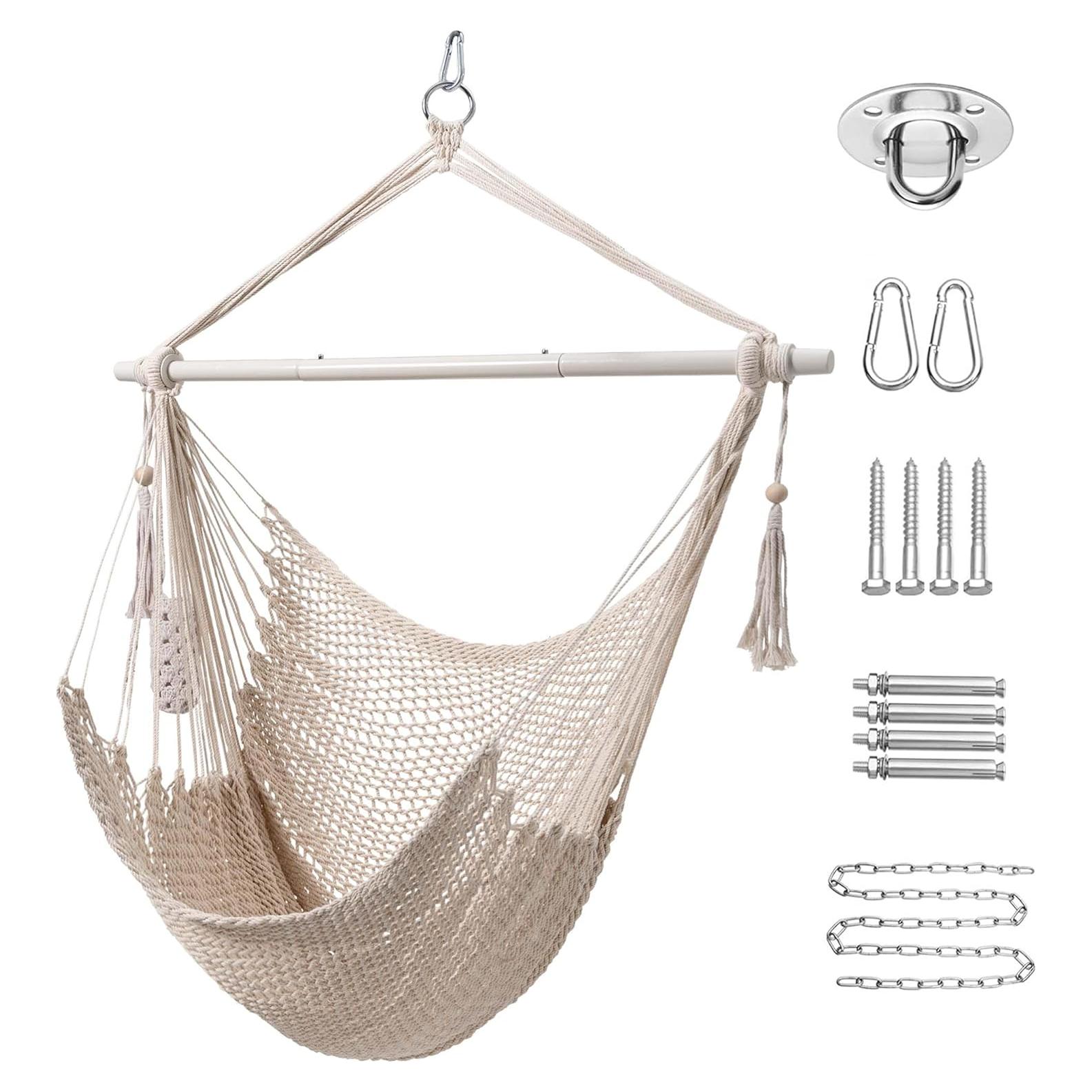 Silla Hamaca Lazy Daze Caribeña Colgante 226.8 kg Beige