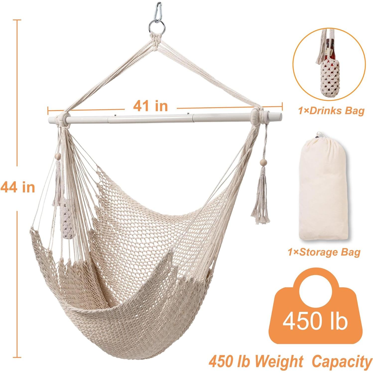 Silla Hamaca Lazy Daze Caribeña Colgante 226.8 kg Beige