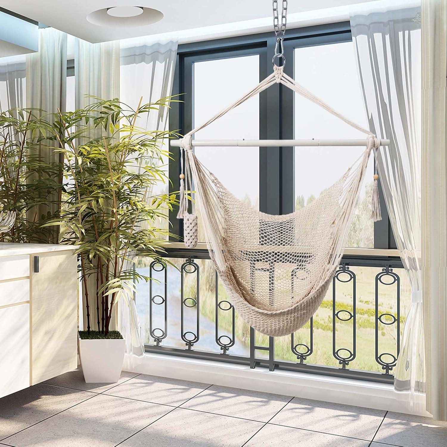 Silla Hamaca Lazy Daze Caribeña Colgante 226.8 kg Beige