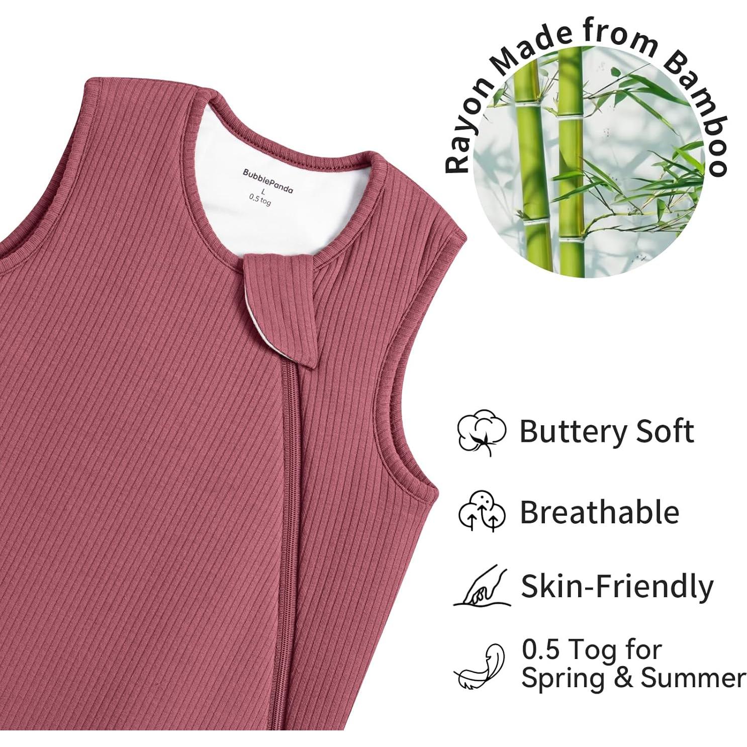 Saco de dormir unisex para bebés 0-6 meses Rayón Bambú 0.5 Tog