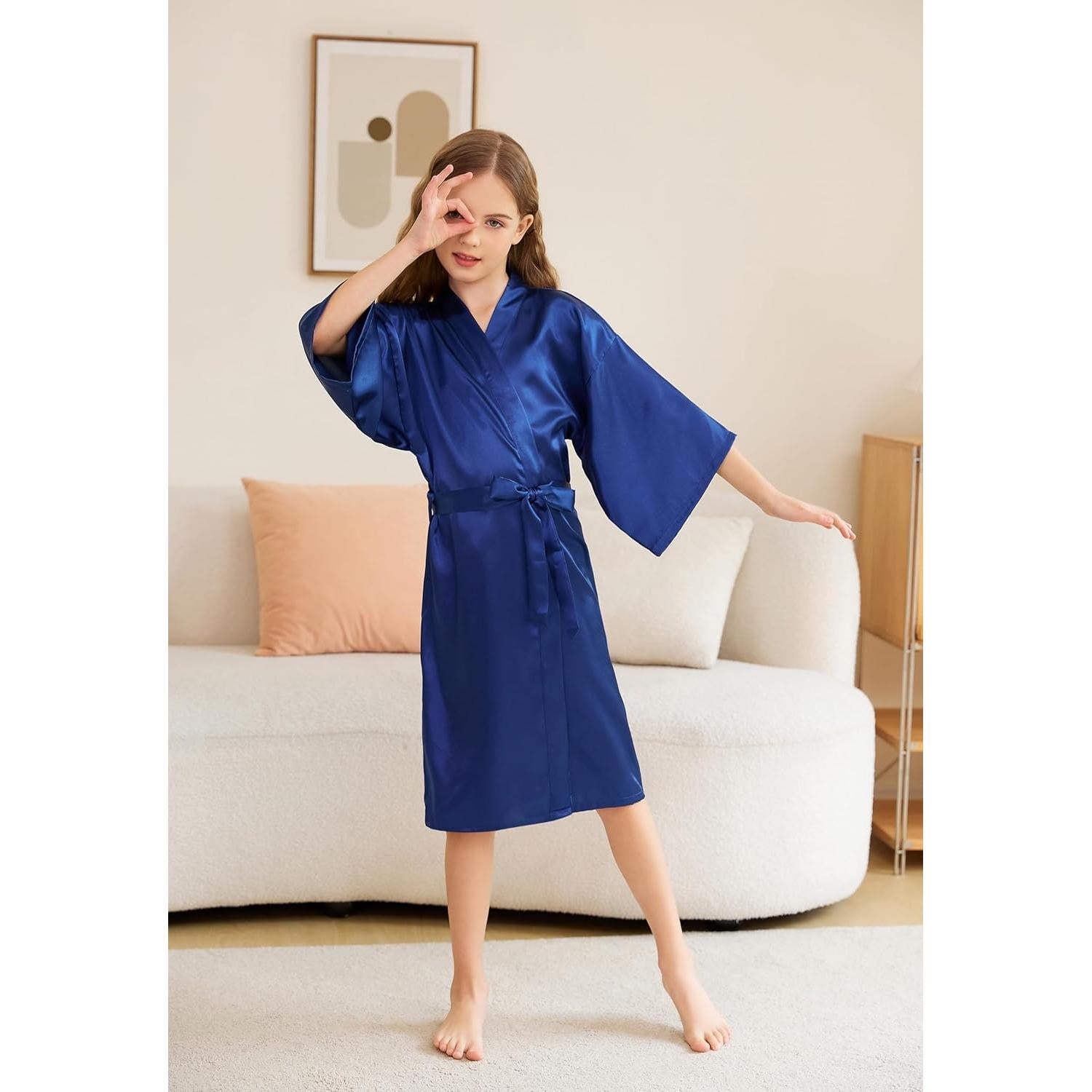 Bata de Kimono de Satén para Niñas CuteOn - Spa y Bodas