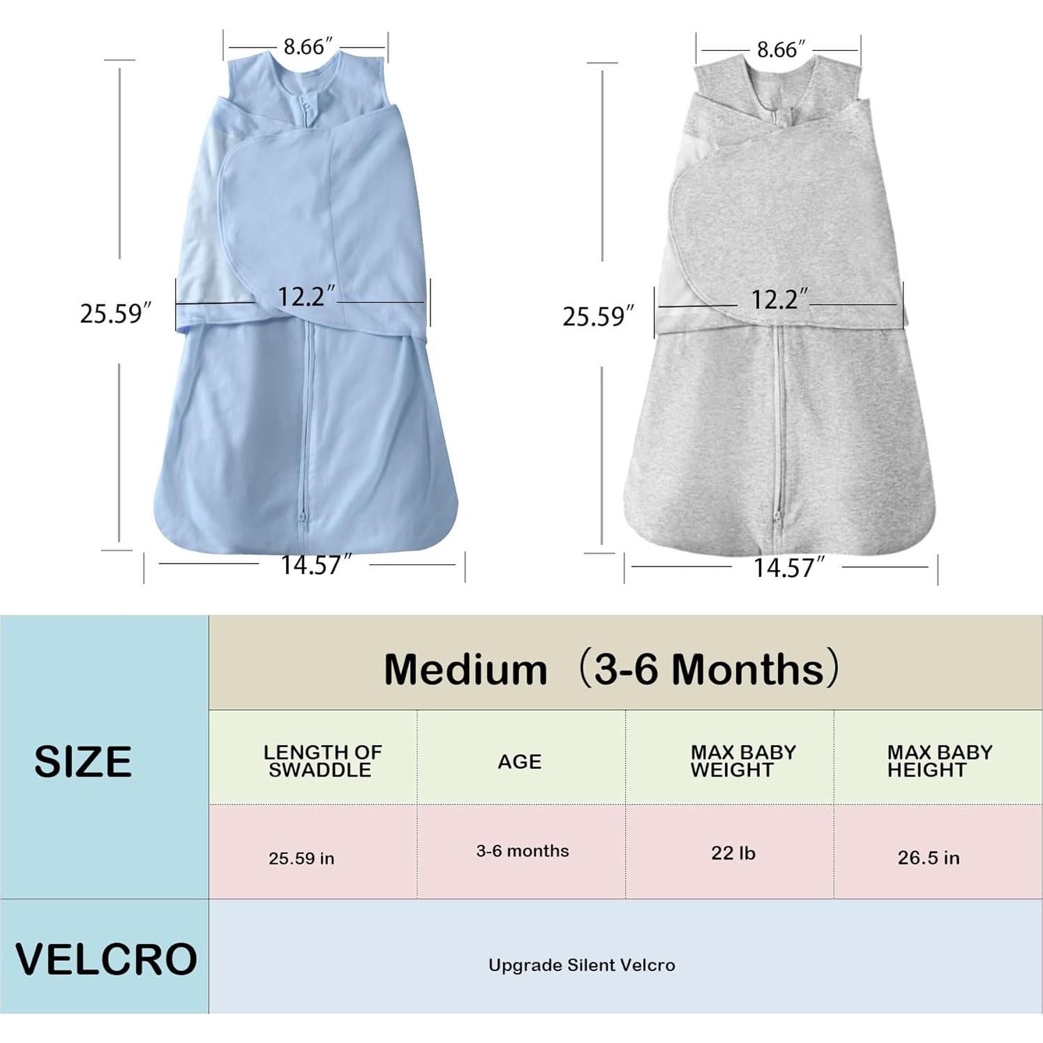 Saco de Sueño Swaddle QIAN QUE 3-6 Meses Algodón Orgánico